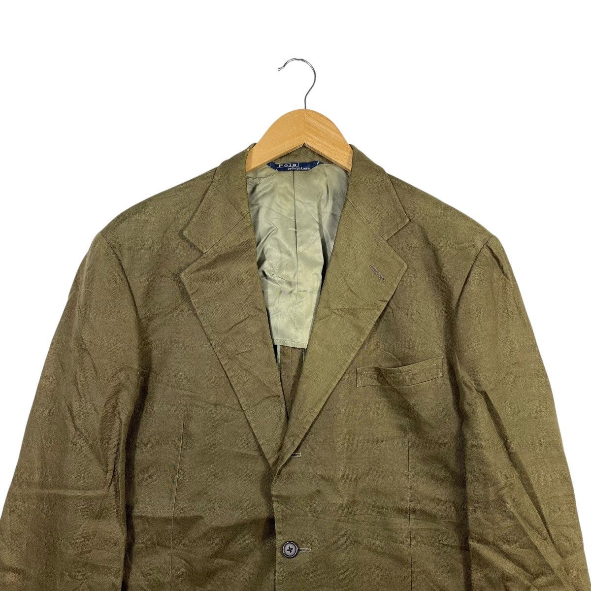 Polo Ralph Lauren Polo Ralph Lauren Linen Blazer Jacket Olive Green Size 40R - 2 Thumbnail