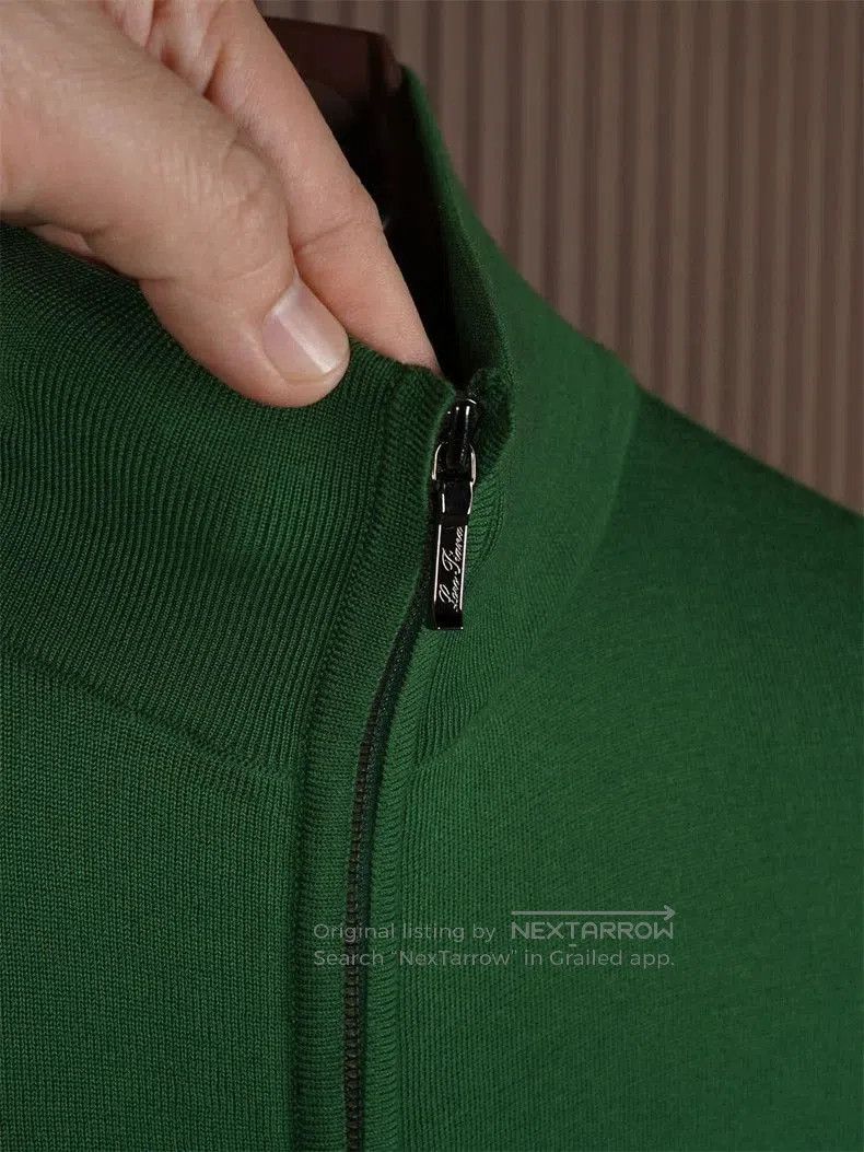 Loro Piana Loro Piana Green Full-Zip Knit Sweater. Size US L / EU 52-54 / 3 - 6 Thumbnail