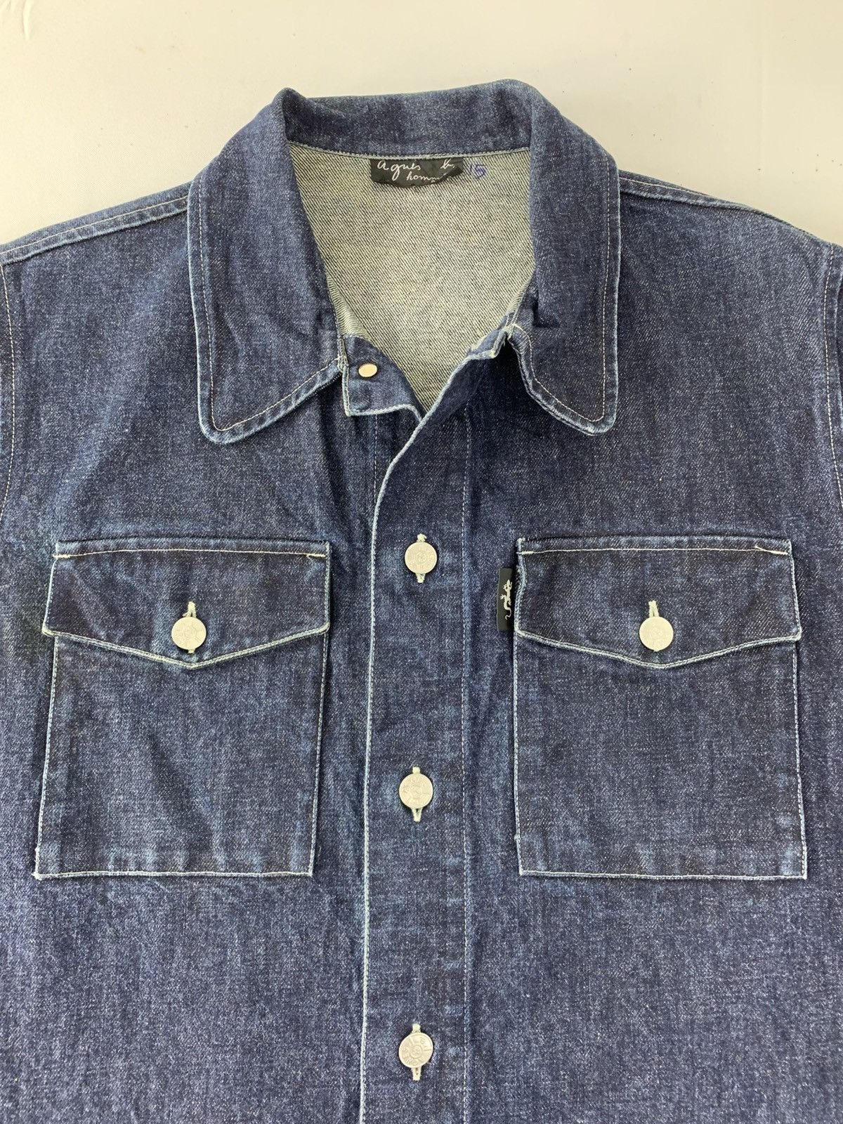 agnes b. 90s Agnes B Homme Type 2 Blue Indigo Trucker Western Jacket Size US S / EU 44-46 / 1 - 4 Thumbnail