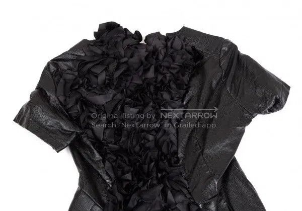 Comme des Garcons Comme des Garcons Black Retro Floral Leather Dress Size S / US 4 / IT 40 - 4 Thumbnail