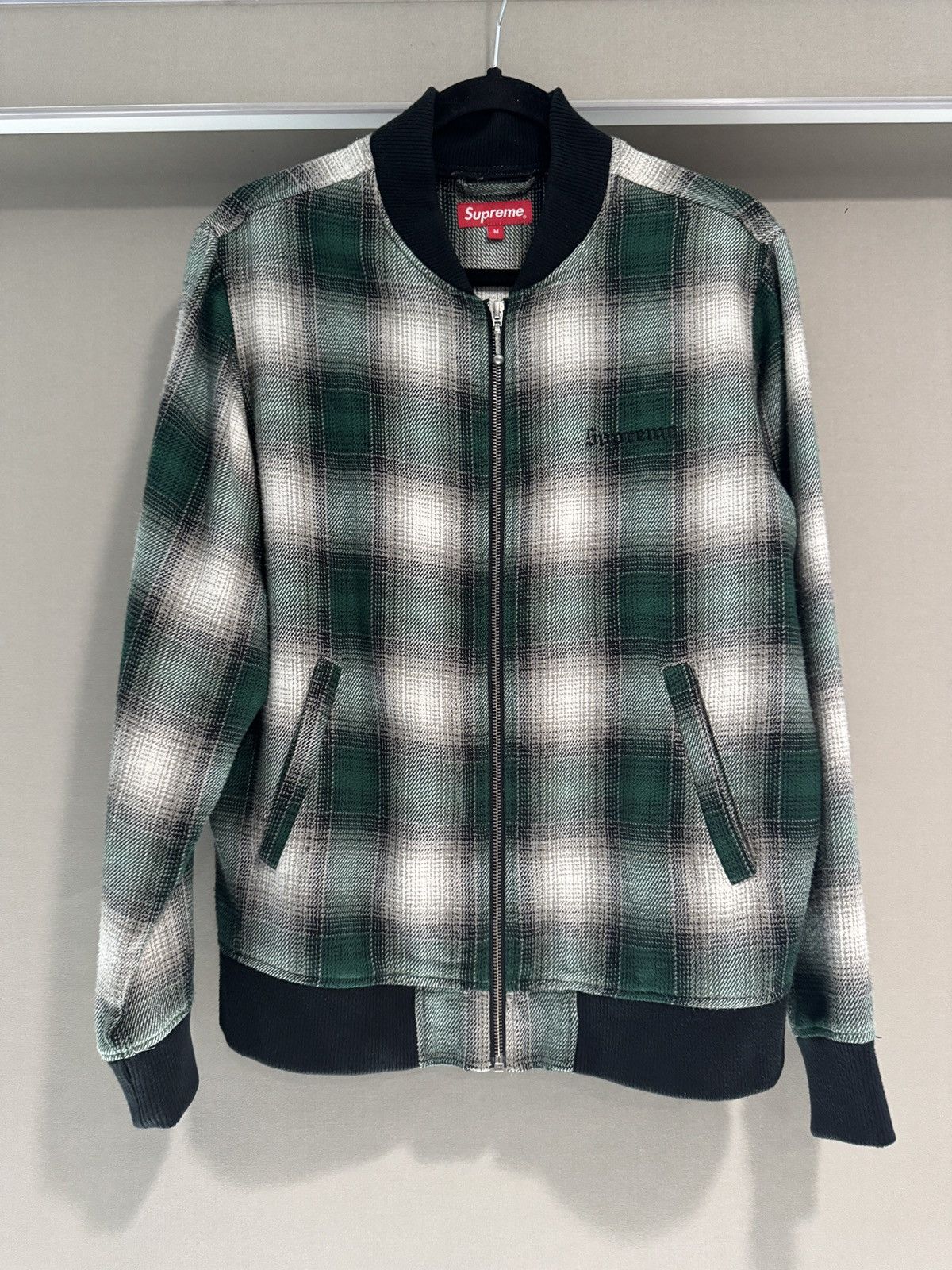 Supreme Supreme Plaid Shearling Bomber Jacket | Grailed