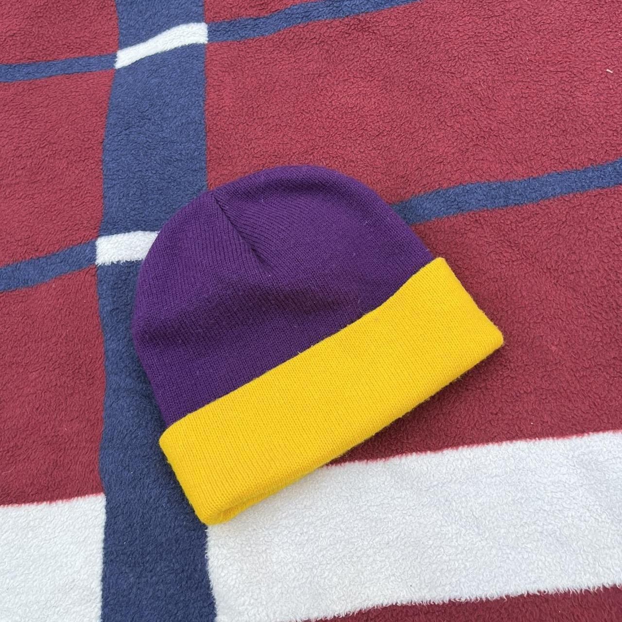 Carhartt Carhartt purple and yellow color block beanie hat Lakers Size ONE SIZE - 2 Thumbnail