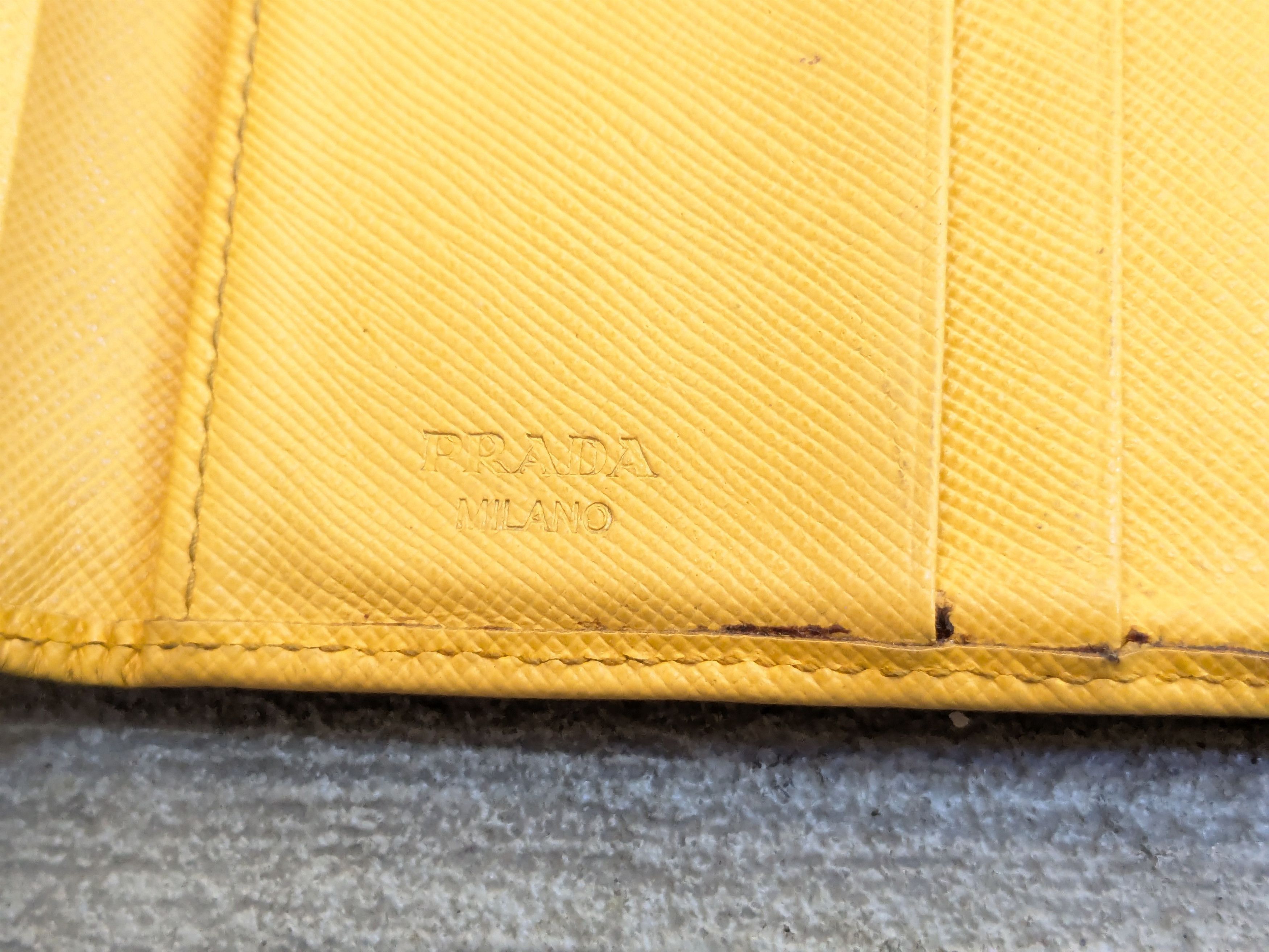 Prada Prada Wallet Yellow Leather Trifold Cardholder Y2K Size ONE SIZE - 12 Thumbnail