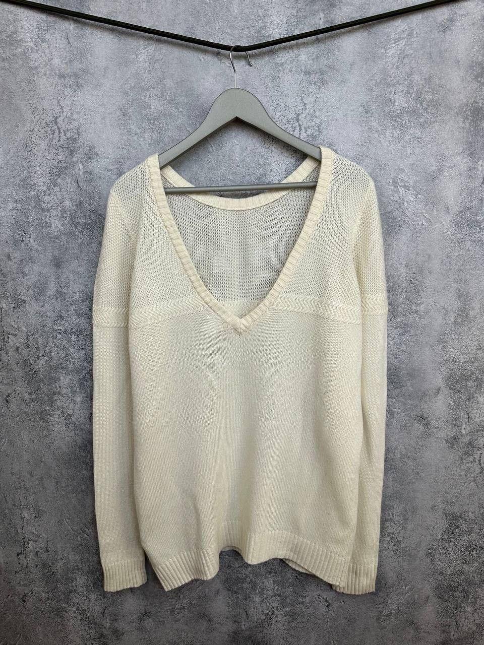 ba&sh ba&sh Cream V-Neck Knit Sweater Wool Cashmere Blend Size M / US 6-8 / IT 42-44 - 1 Thumbnail