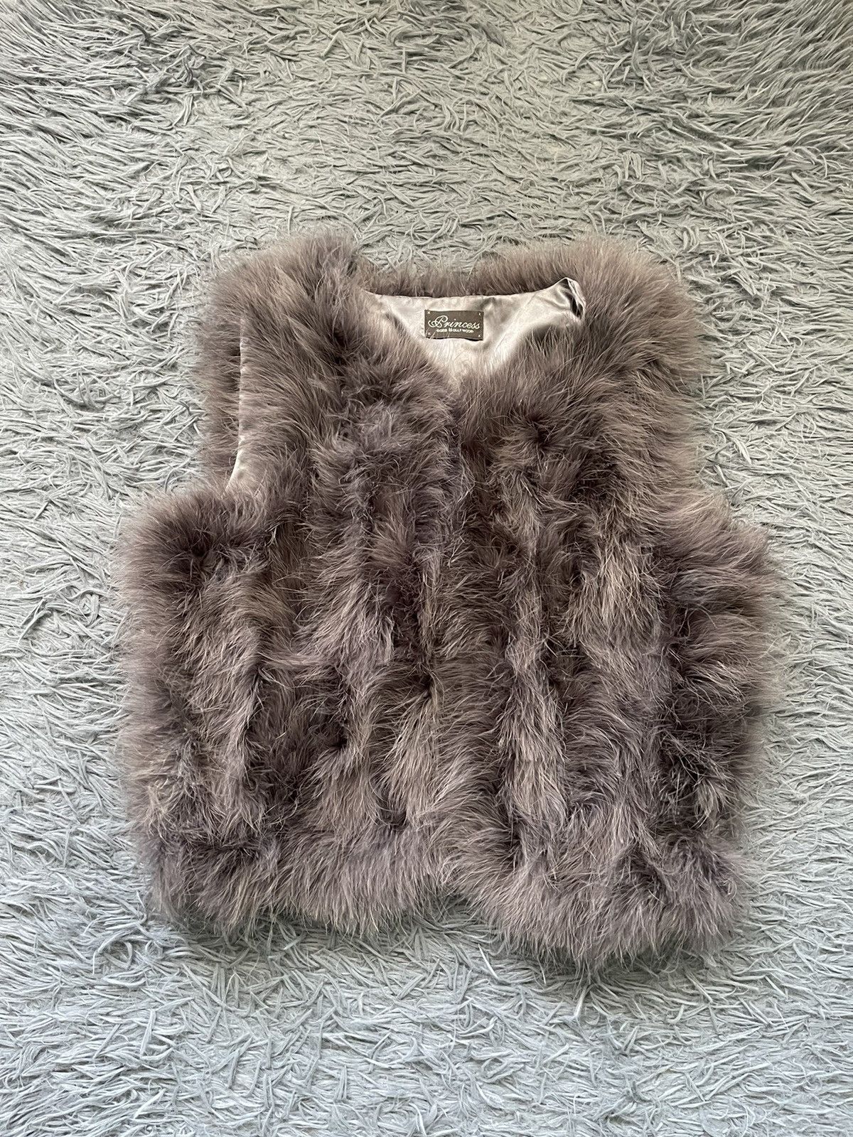 Designer Princess Goes Hollywood Avant Garde Real Feathers Fuzzy Vest