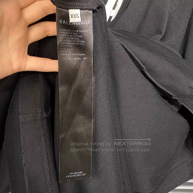 Balenciaga Balenciaga Distressed Black Short Sleeve T-Shirt with Crac Size US XXS / EU 40 - 7 Thumbnail