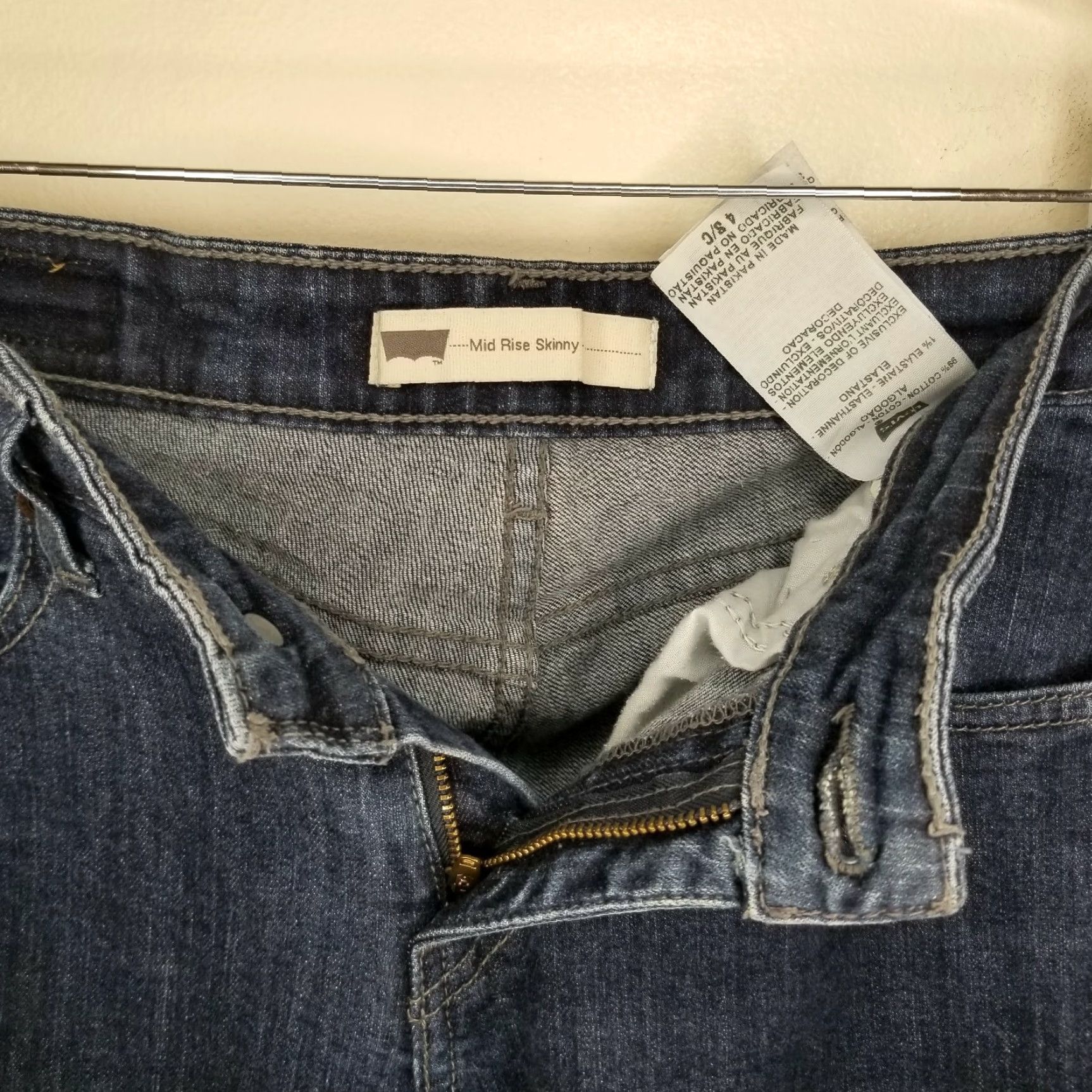 Levi's LEVI'S Women's Skinny Jeans Size 4 Blue Mid Rise Regular Size 27" / US 4 / IT 40 - 3 Thumbnail