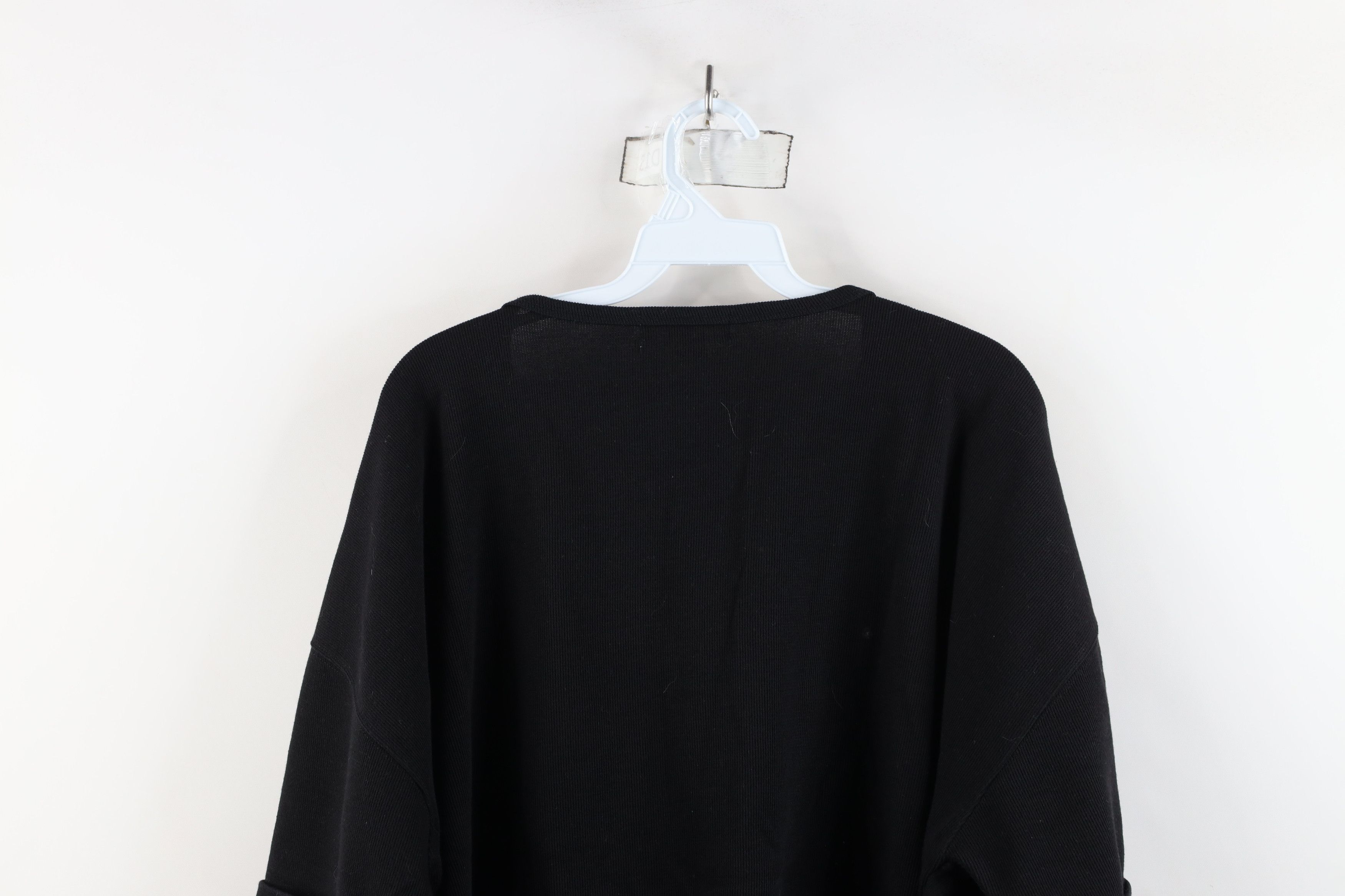 Express × Vintage Vintage 90s Express Blank Baggy Thermal Ribbed Knit T-Shirt Size L / US 10 / IT 46 - 10 Thumbnail