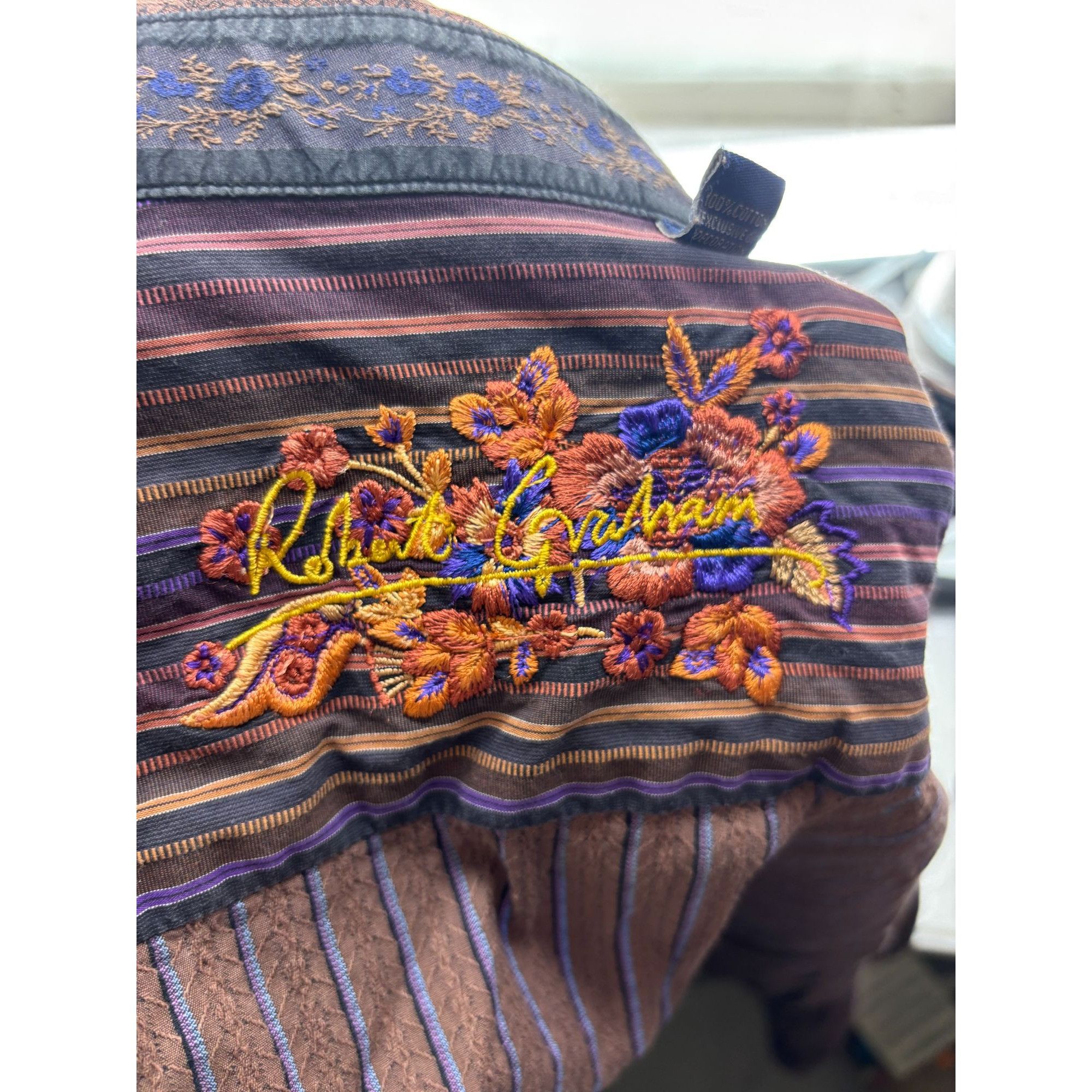 Robert Graham Robert Graham Shirt Men's 2XL XXL Flip Cuff Casual Button Do Size US XXL / EU 58 / 5 - 7 Thumbnail