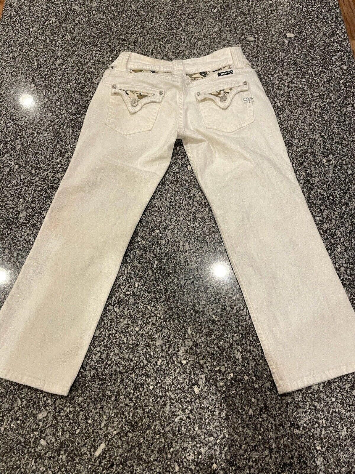 Designer Miss Me White Bootcut Jeans Pants Sz 28 (A4) Size 28" / US 6 / IT 42 - 6 Thumbnail