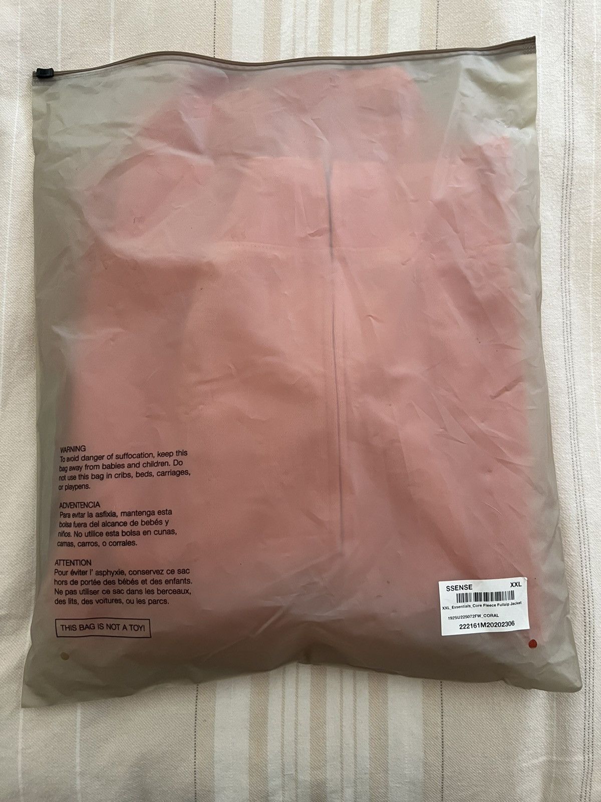 Essentials × Fear of God FEAR OF GOD ESSENTIALS FOG Pink Full Zip Fleece Jacket XXL Size US XXL / EU 58 / 5 - 9 Thumbnail