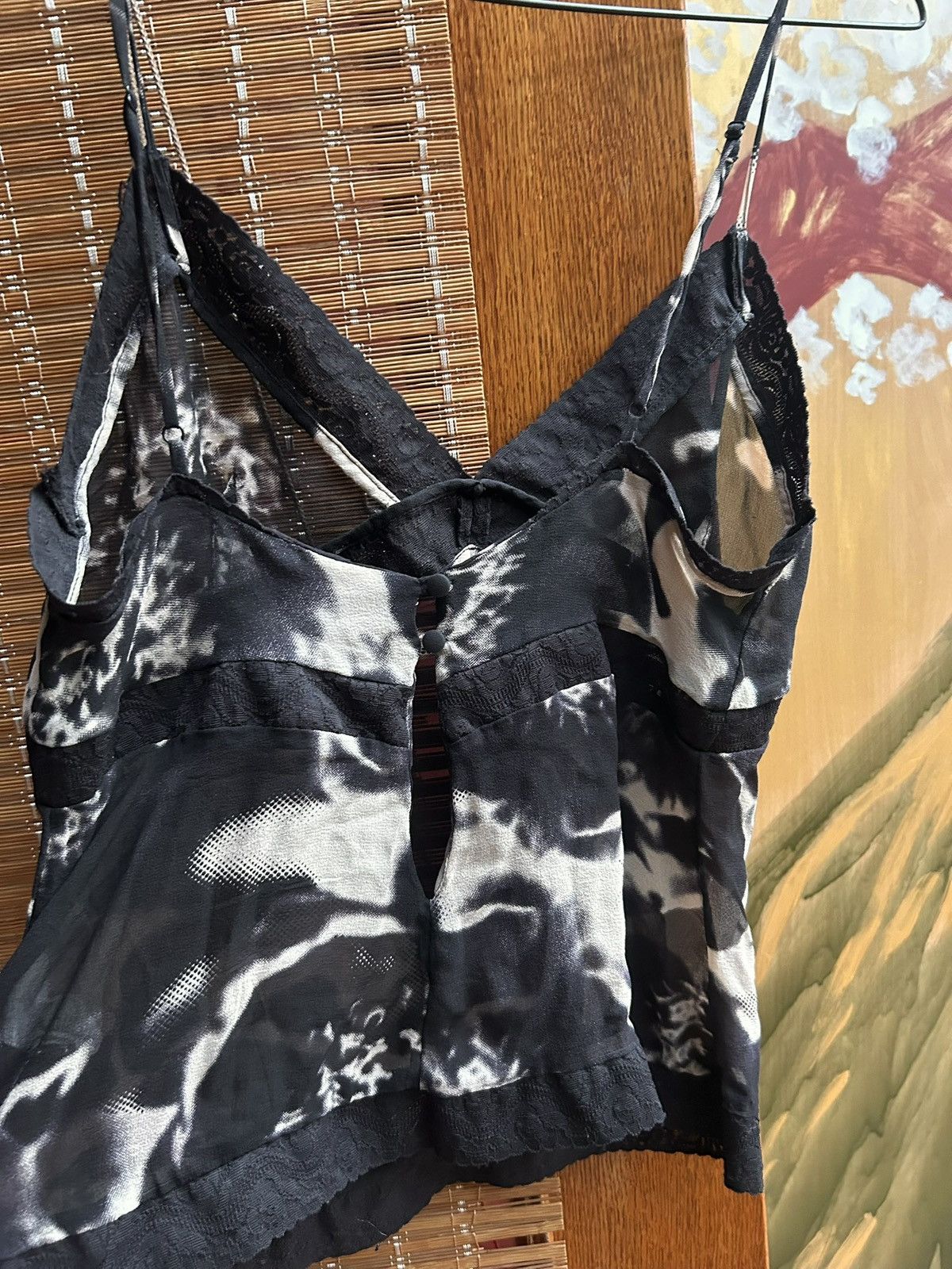 Karl Lagerfeld Karl Lagerfeld X H&M Silk Mesh Crop Top Abstract Floral Size S / US 4 / IT 40 - 5 Thumbnail