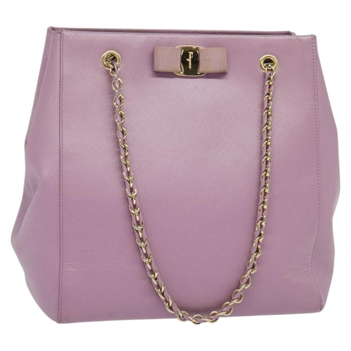 Salvatore Ferragamo Vara Bow Chain Tote Leather
