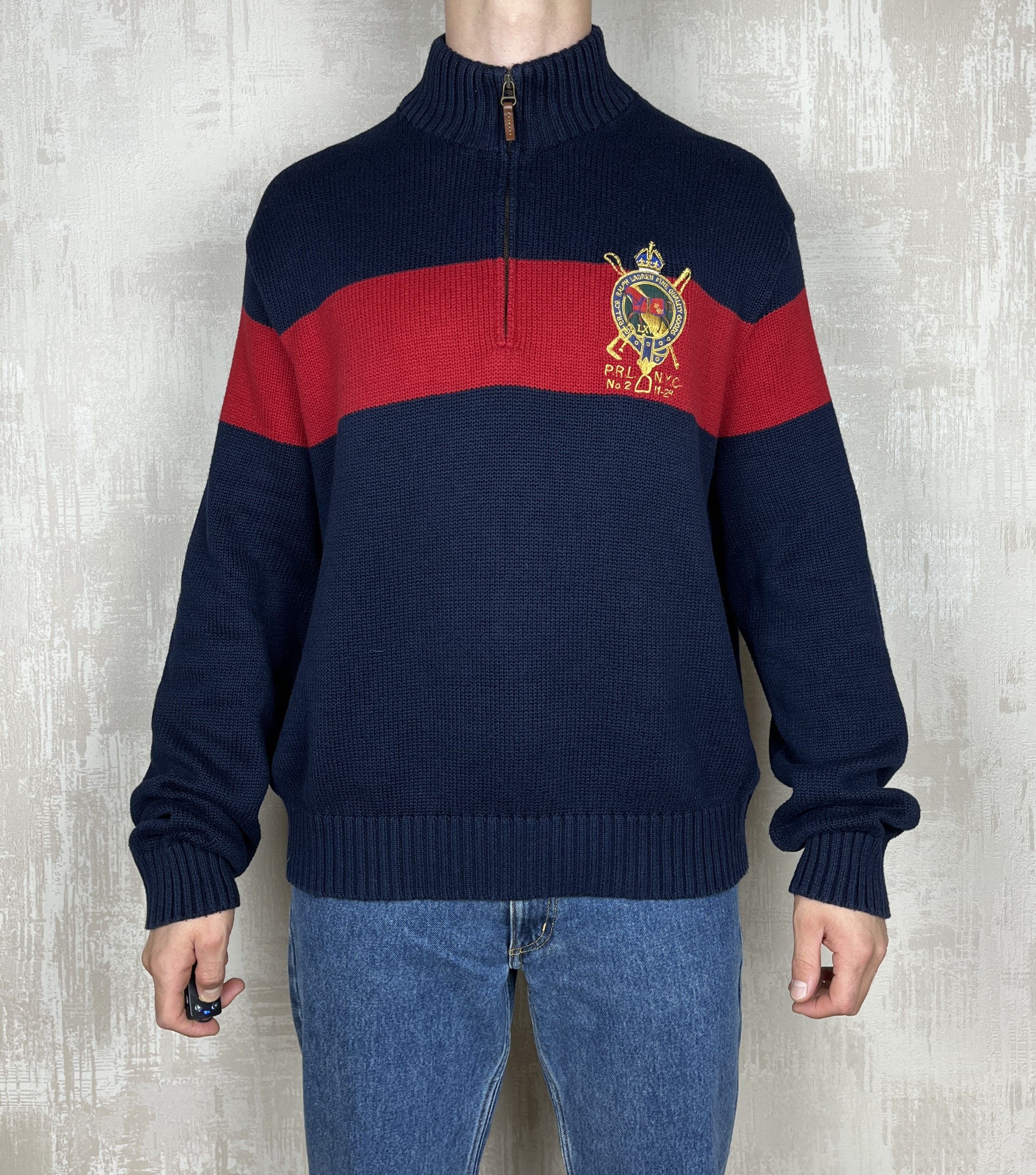 Polo Ralph Lauren Polo Ralph Lauren PRL Club N.Y.C. 1/4 Zip Pullover Sweater Size US XXL / EU 58 / 5 - 2 Thumbnail