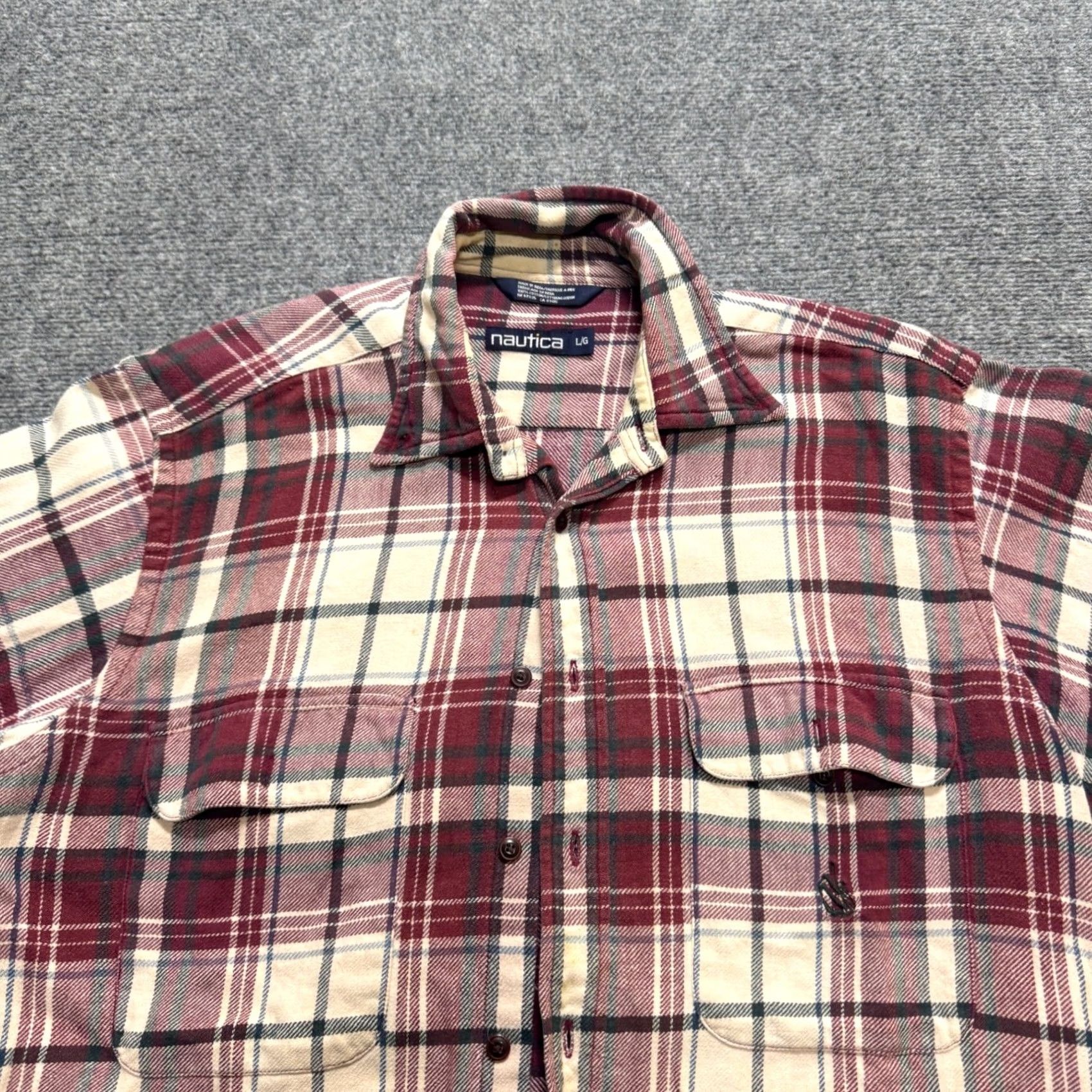 Nautica Nautica Shirt Mens Large Plaid Button Up Cotton Multicolor Long Sleeve Casual Dress Shirt Size US L / EU 52-54 / 3 - 7 Thumbnail