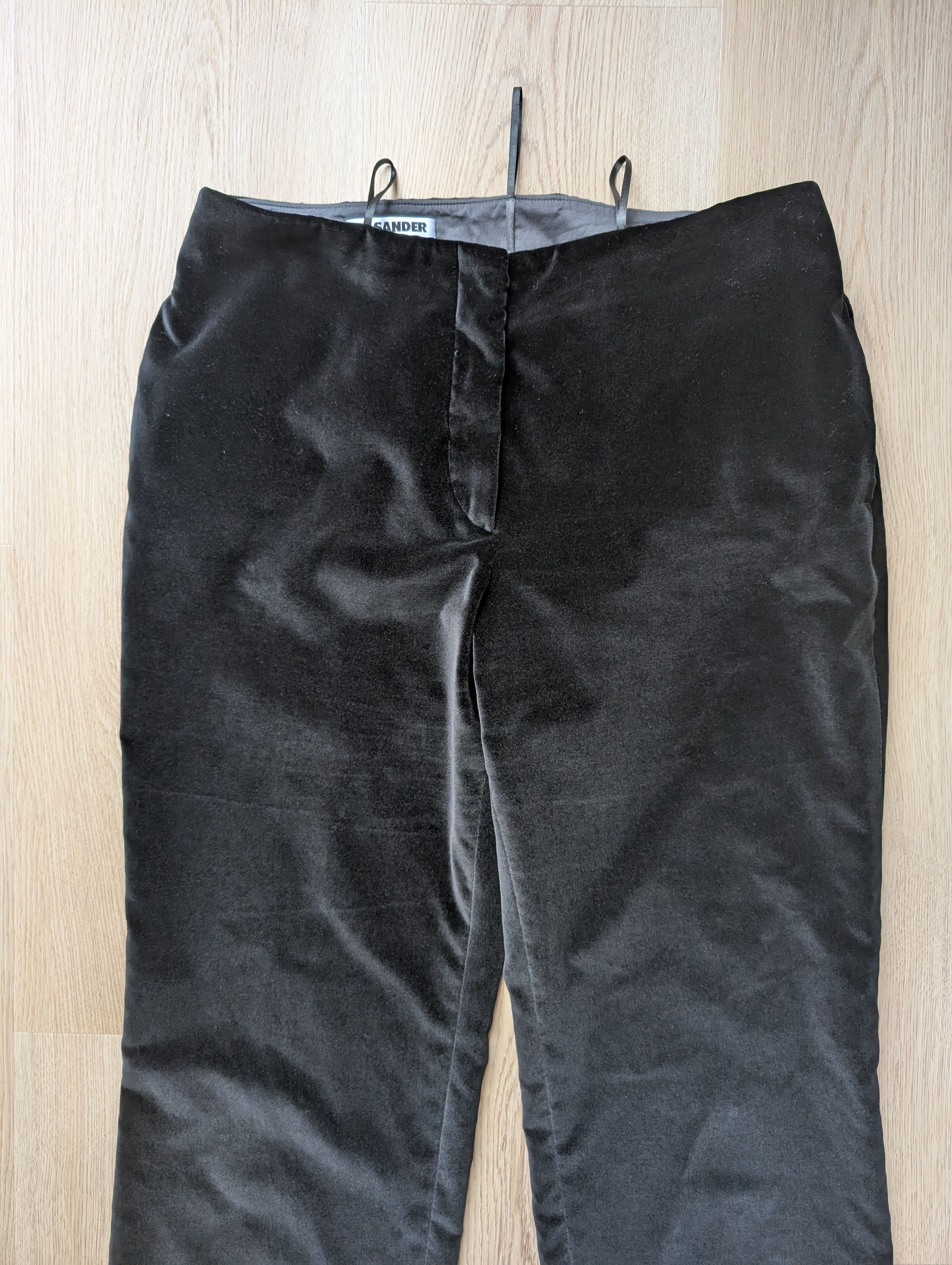 Jil Sander Jil Sander Wide Leg Black Velor Pants Womens Size 27" / US 4 / IT 40 - 2 Thumbnail