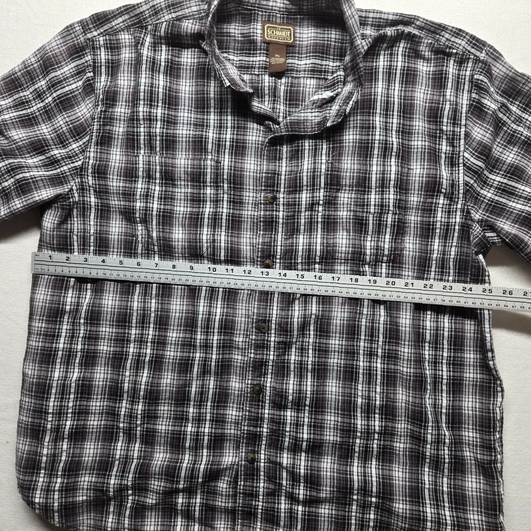 Vintage C.E. Schmidt Shirt Button-Up Brown Plaid Outdoor Workwear Men 2XL Size Button-Down Long Sleeve Cotton Polyester Pocketed Size US XXL / EU 58 / 5 - 4 Thumbnail