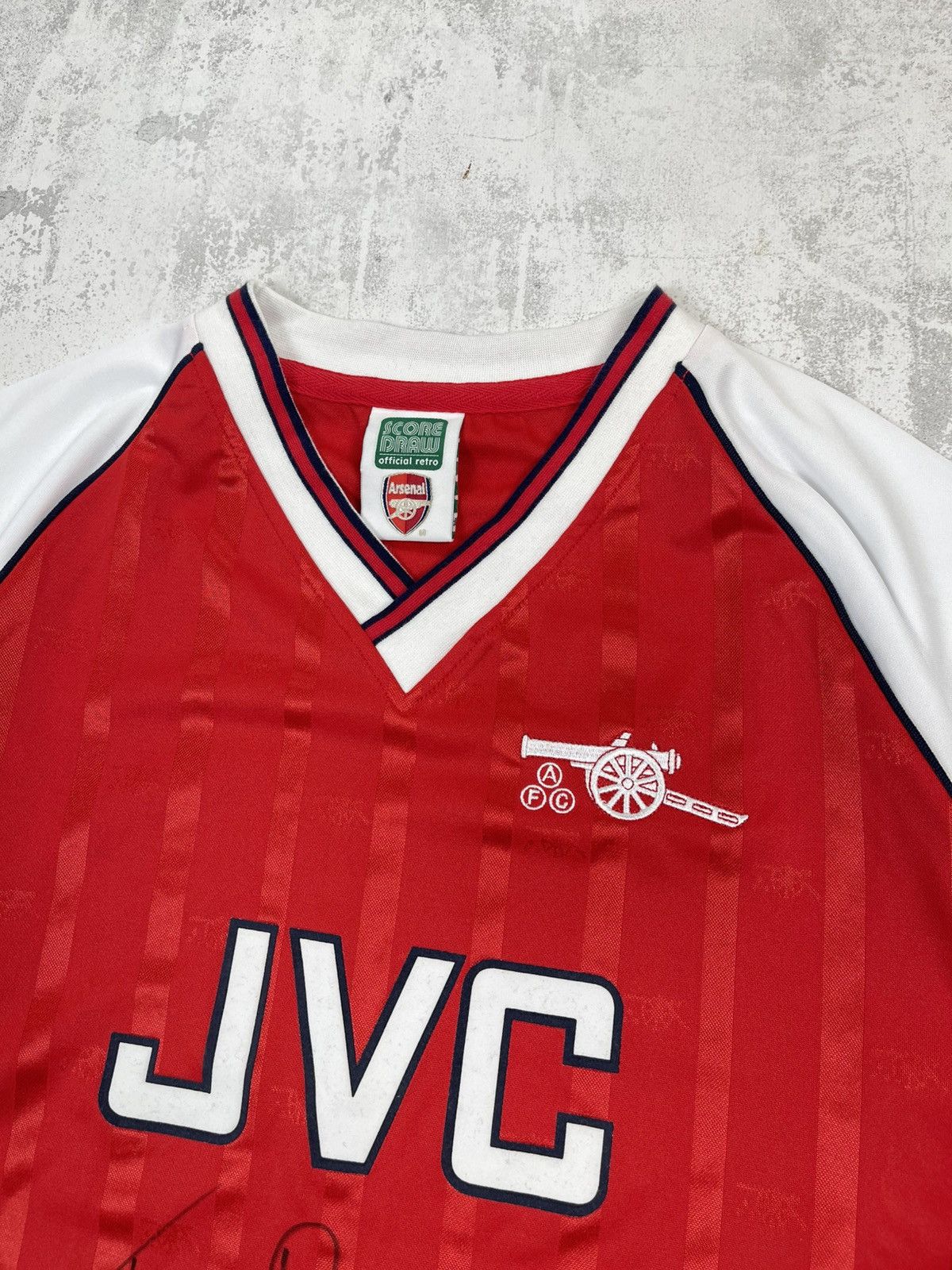 Other Paul Merson Signed Arsenal 1988/90 Home Retro Jersey JVC Size US XL / EU 56 / 4 - 3 Thumbnail
