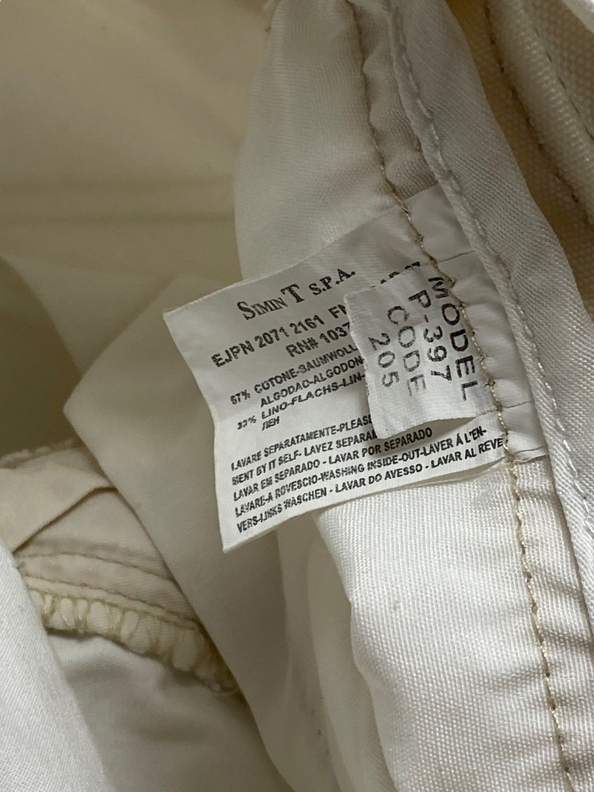 Armani 00s Vintage ARMANI White Pants Avant Garde Big Logo Size US 33 - 8 Thumbnail