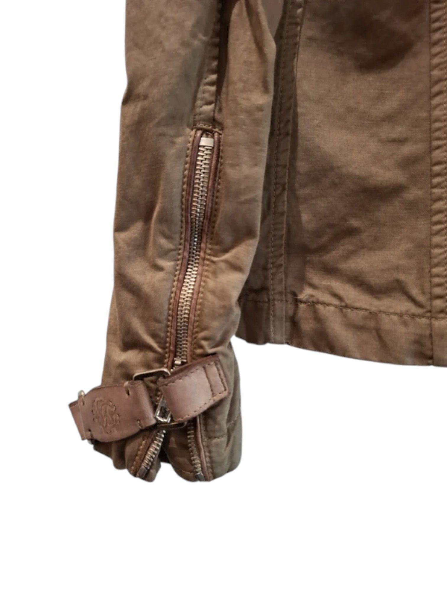 Roberto Cavalli Roberto Cavalli Brown Canvas Jacket – Buckle Detail Size US M / EU 48-50 / 2 - 7 Thumbnail
