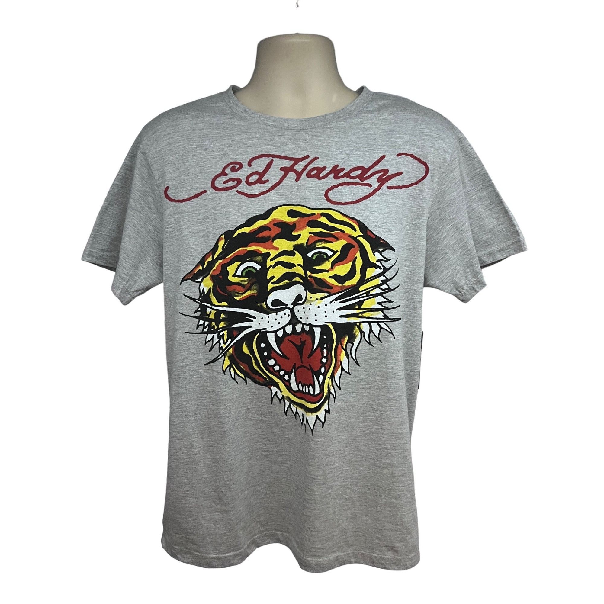 Ed Hardy Ed Hardy Mens Gray Double Graphic T-Shirt Medium Stretch Tig Size US M / EU 48-50 / 2 - 1 Thumbnail