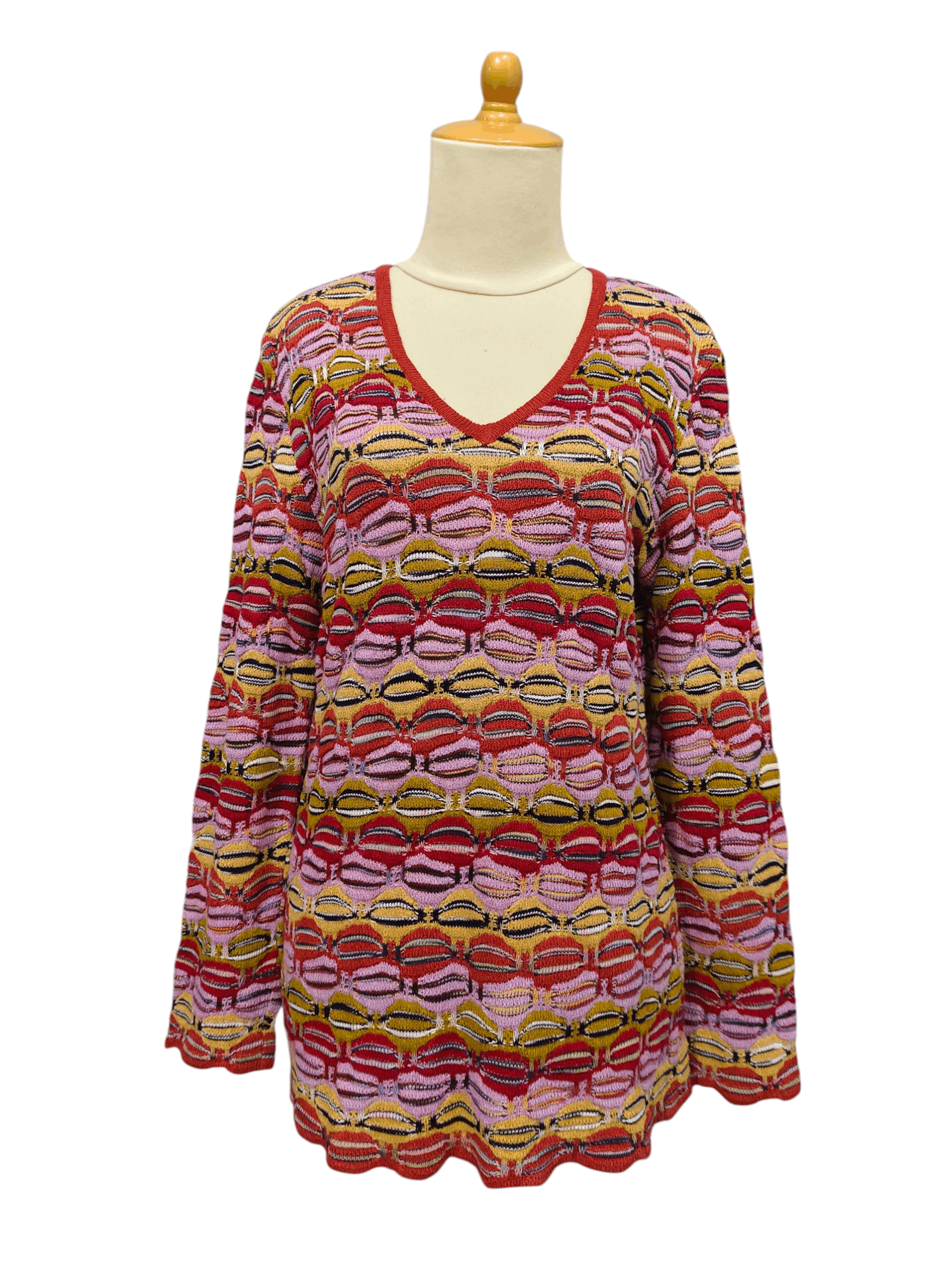 Missoni 90s Missoni 🔥 Jacquard Pattern Knitted Sweater Size M / US 6-8 / IT 42-44 - 1 Thumbnail