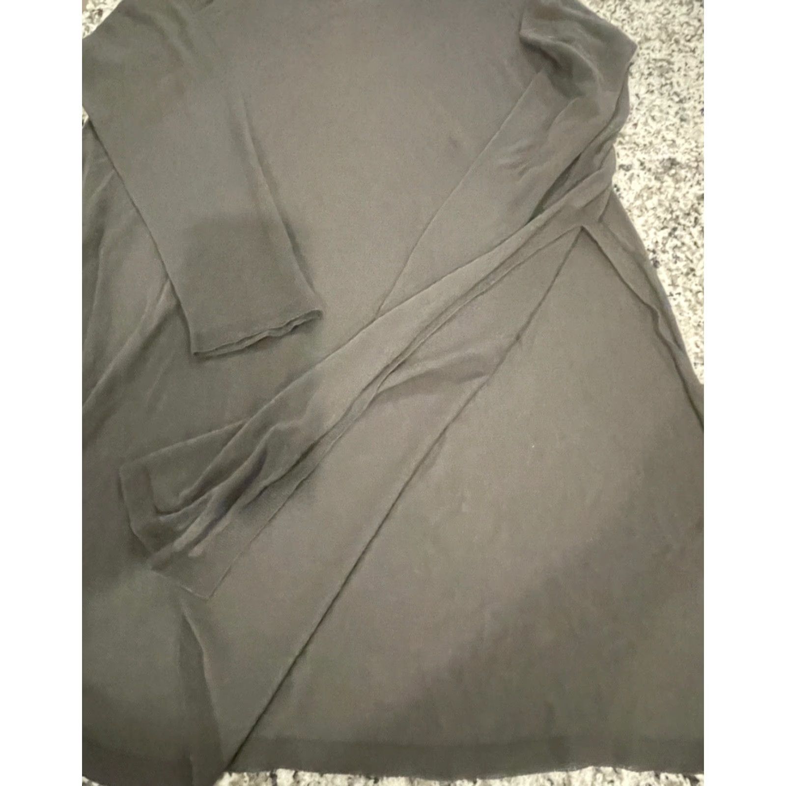 Eileen Fisher 100% Tencel Lyocell Knit dress Women's XL Gray Long Sleeve