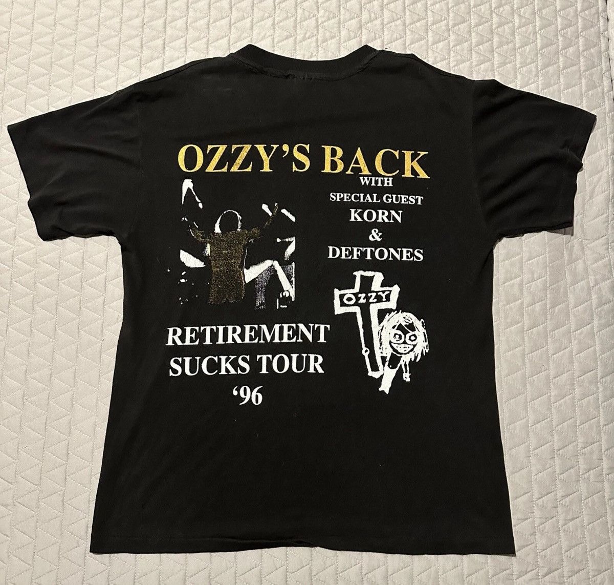 Ozzy Osbourne Ozzy Osbourne 1996 Vinatge Large Tee RARE Gold Script Size US L / EU 52-54 / 3 - 3 Thumbnail