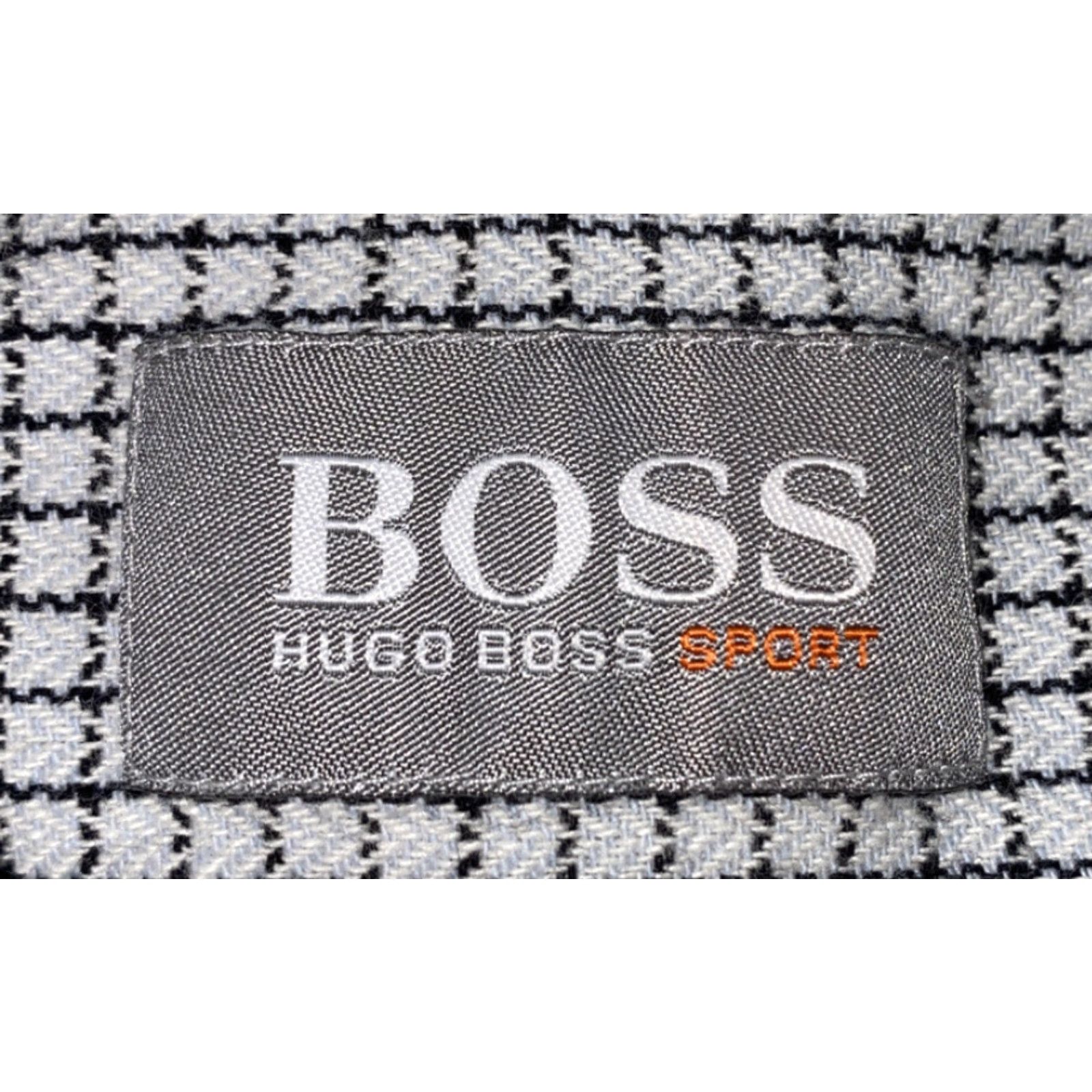 Hugo Boss Boss Hugo Boss Mens White/Black Checkered Long Sleeve Shirt Button Front Size L Size US L / EU 52-54 / 3 - 6 Thumbnail