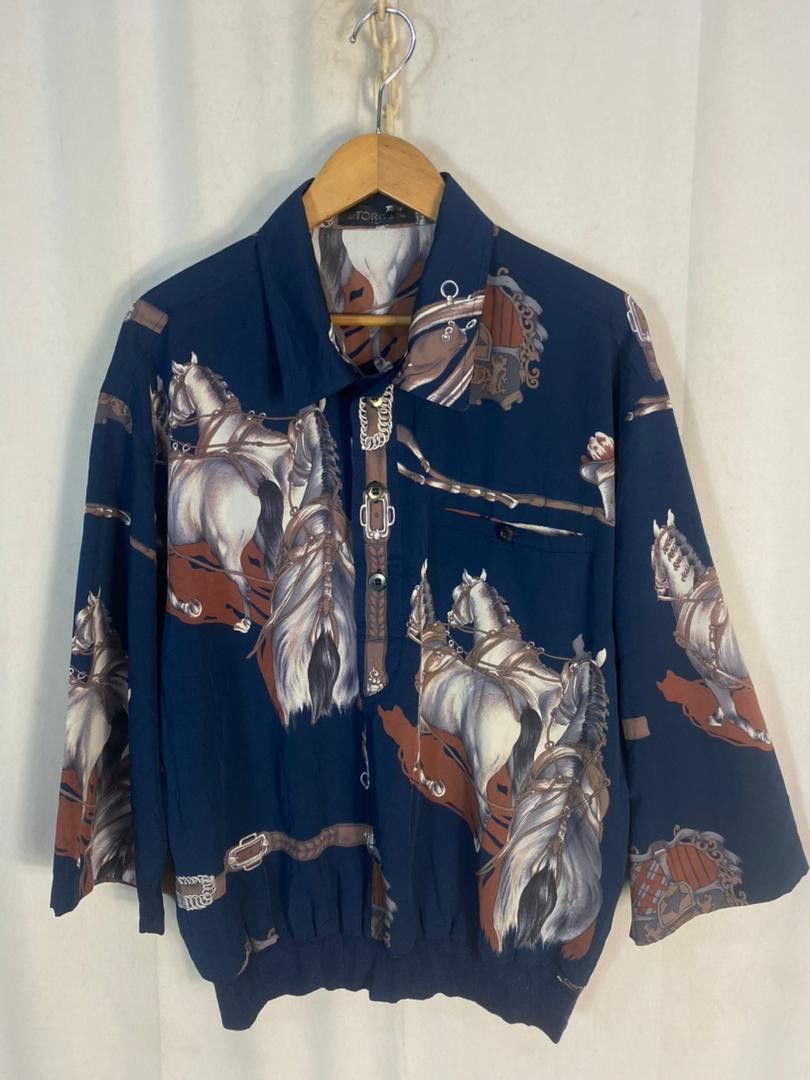 Designer × Japanese Brand St.torosa fullprint half button polo shirt Size US L / EU 52-54 / 3 - 2 Thumbnail