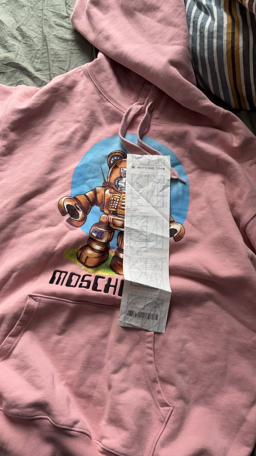 Moschino Moschino pink robot bear hoodie (receipt available) Size US XL / EU 56 / 4 - 1 Thumbnail