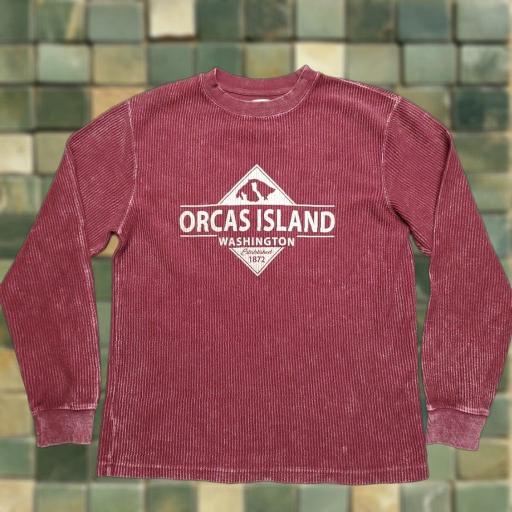 Vintage VINTAGE Orcas Island Sweatshirt Mens M Faded Maroon Nature Outdoors Ribbed Crewneck Size US M / EU 48-50 / 2 - 1 Thumbnail