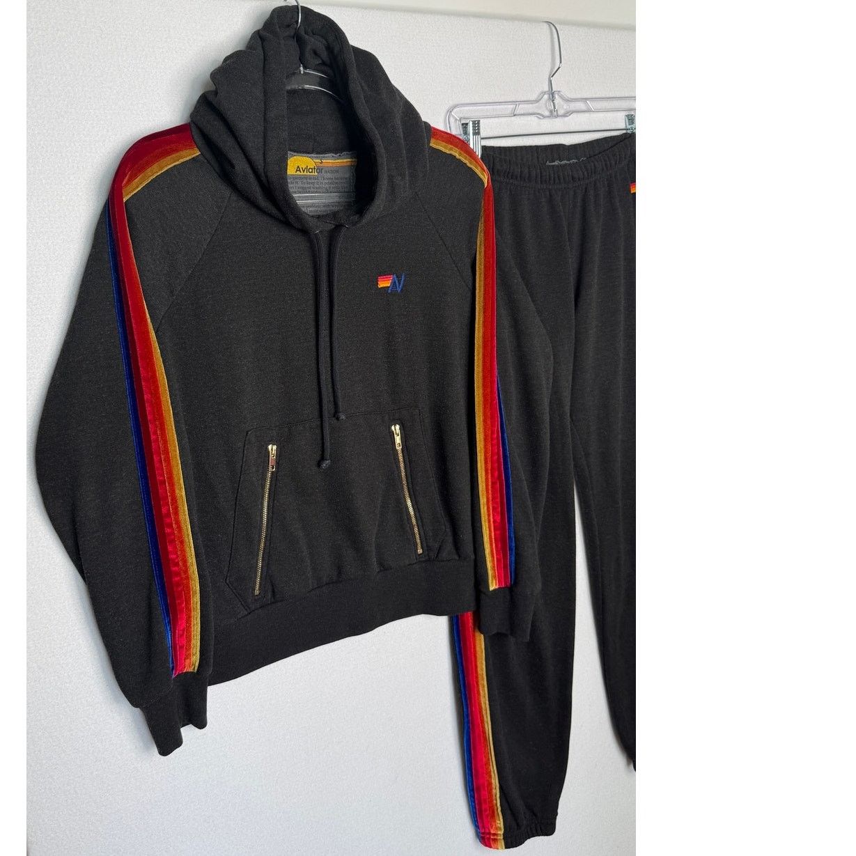 Aviator Nation 2010s Aviator Nation Rainbow Stripe Hoodie Jogger Set S/L Size S / US 4 / IT 40 - 20 Thumbnail