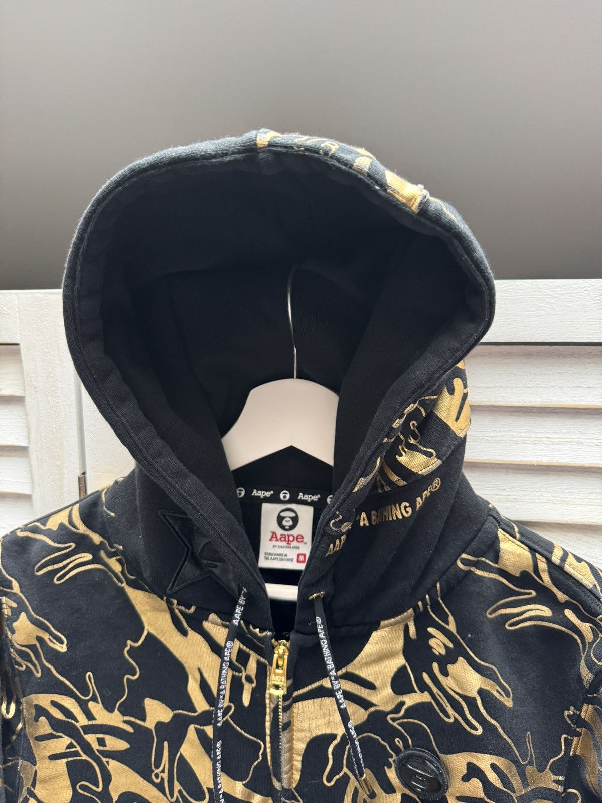Aape Men’s Casual AAPE Hoodie Black Gold Size US M / EU 48-50 / 2 - 7 Thumbnail
