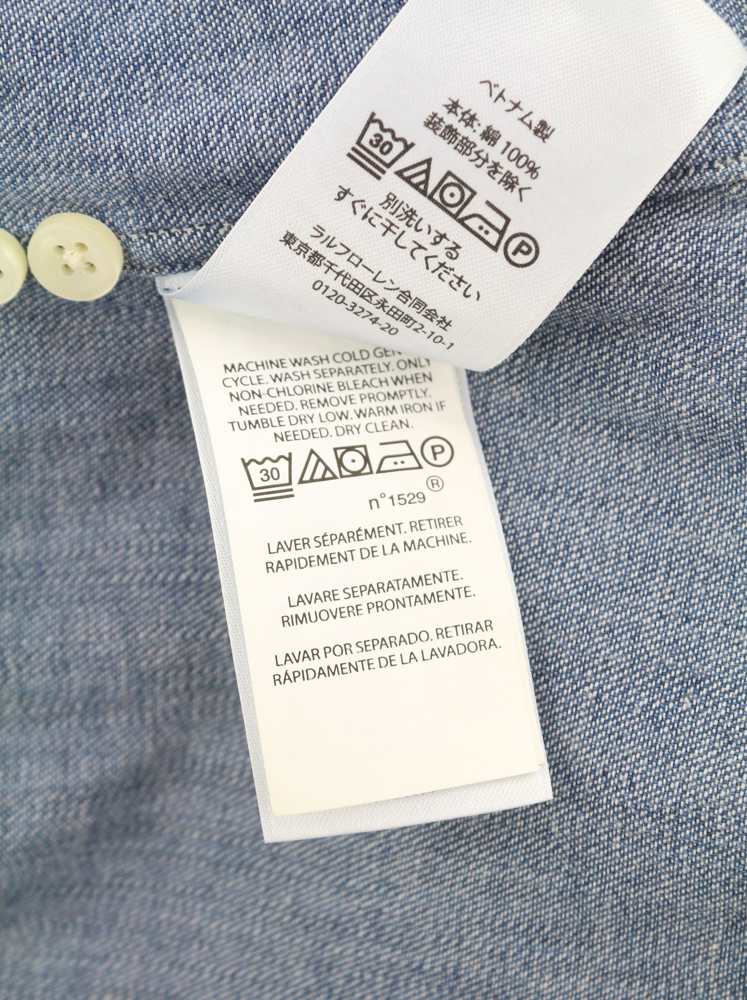 Ralph Lauren CORE REPLEN S Blue Denim Button Down Slim Shirt 86994 Size US S / EU 44-46 / 1 - 11 Thumbnail
