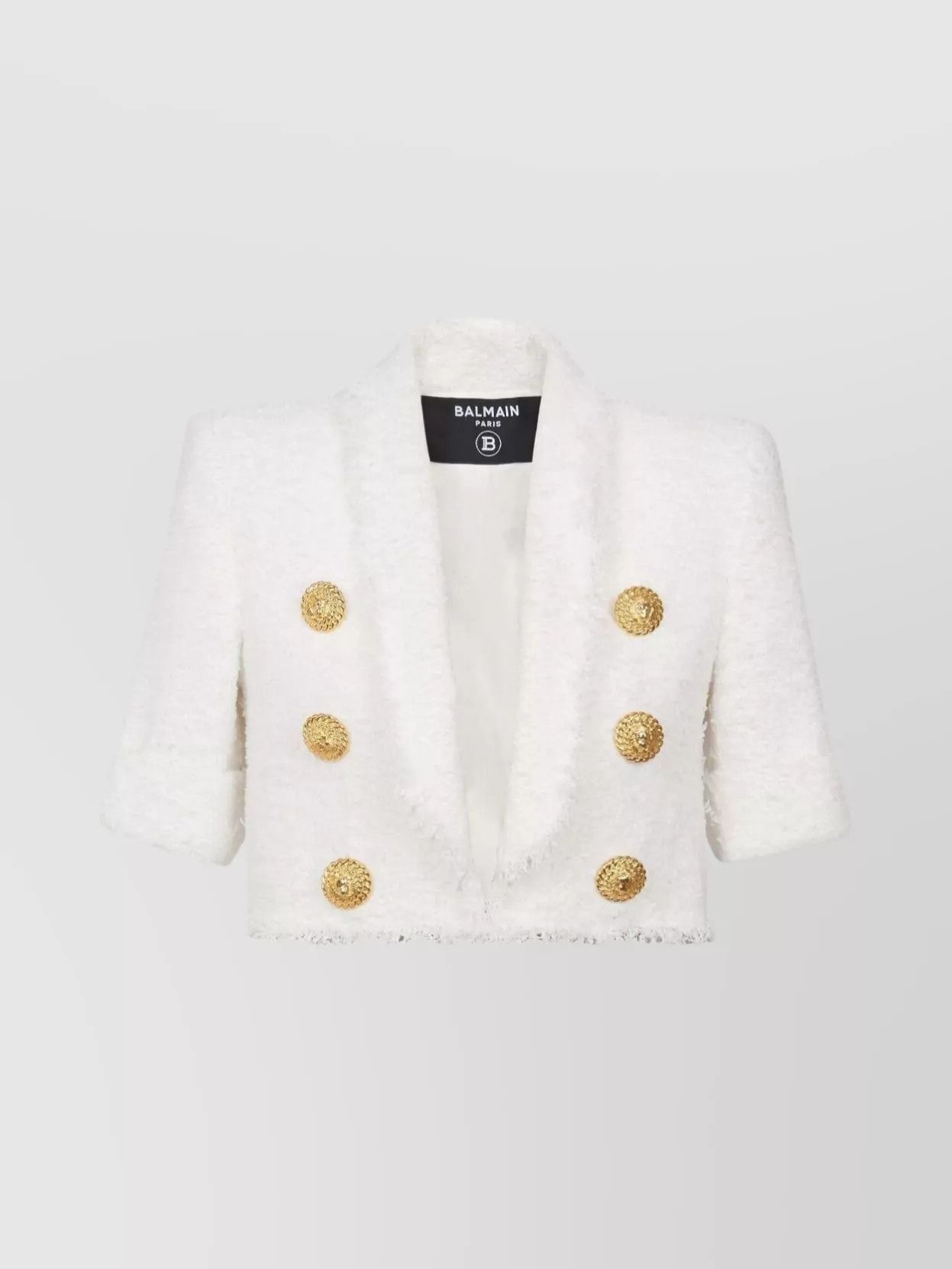 o1s1wg110725 Tweed Spencer Jacket in White