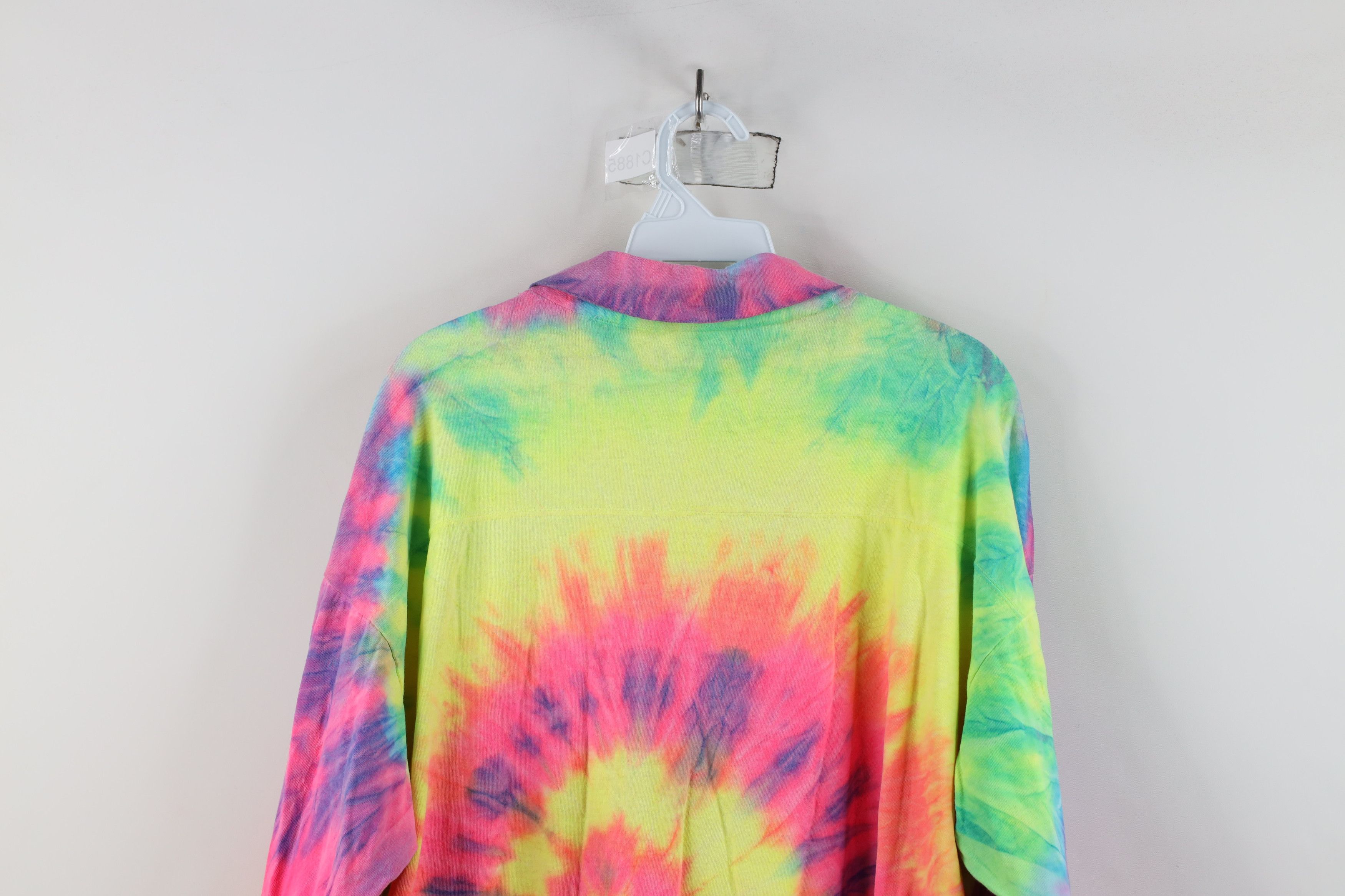Vintage Vintage 90s Streetwear Tie Dye Swirl Turtleneck T-Shirt USA Size ONE SIZE - 14 Thumbnail