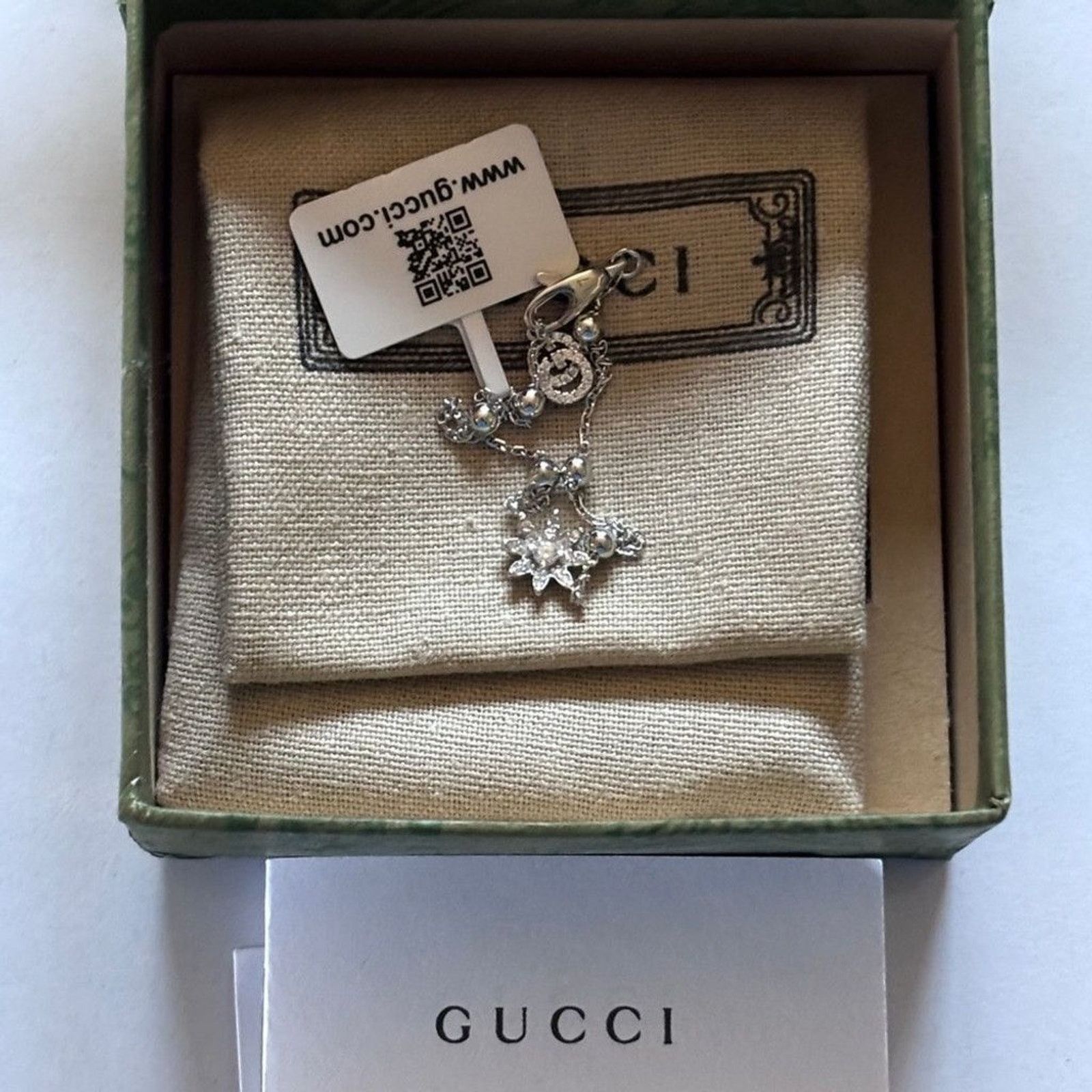 Gucci GUCCI Flora Diamond Charm Bracelet Sterling Silver Size ONE SIZE - 8 Thumbnail