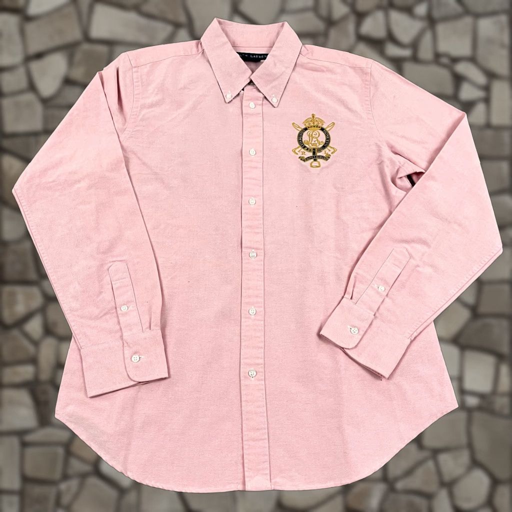 Ralph Lauren RALPH LAUREN Button-Up Shirt Adult Size 14 Pink Embroidered Crown Crest Casual Long Sleeve Classic Mens Size XL / US 12-14 / IT 48-50 - 1 Thumbnail