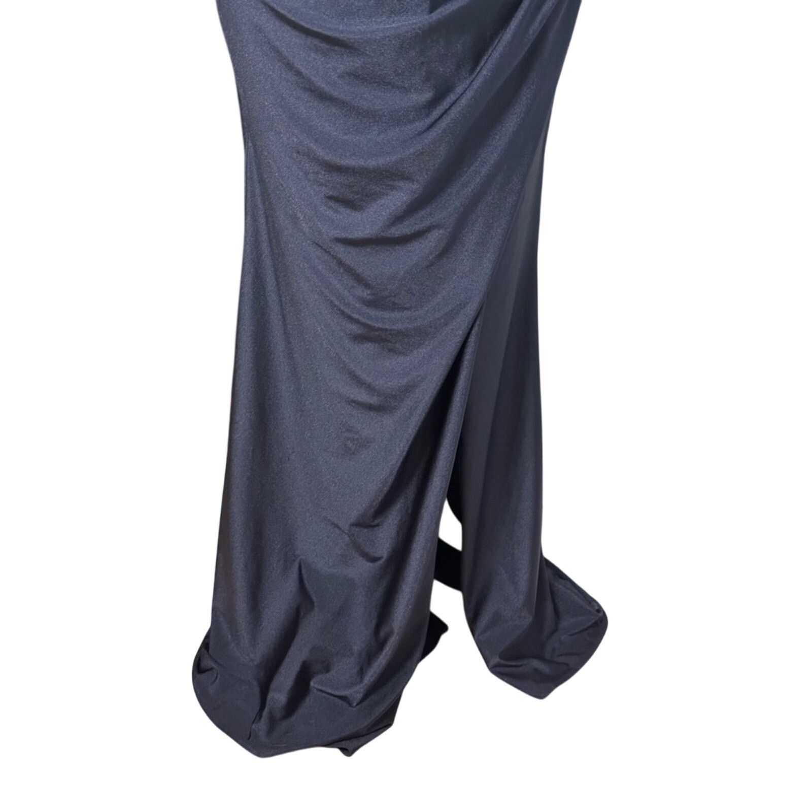 Other La Femme Ruched Maxi Mermaid Gown Lace-Up Thin Straps 2 NWT Size XS / US 0-2 / IT 36-38 - 3 Thumbnail