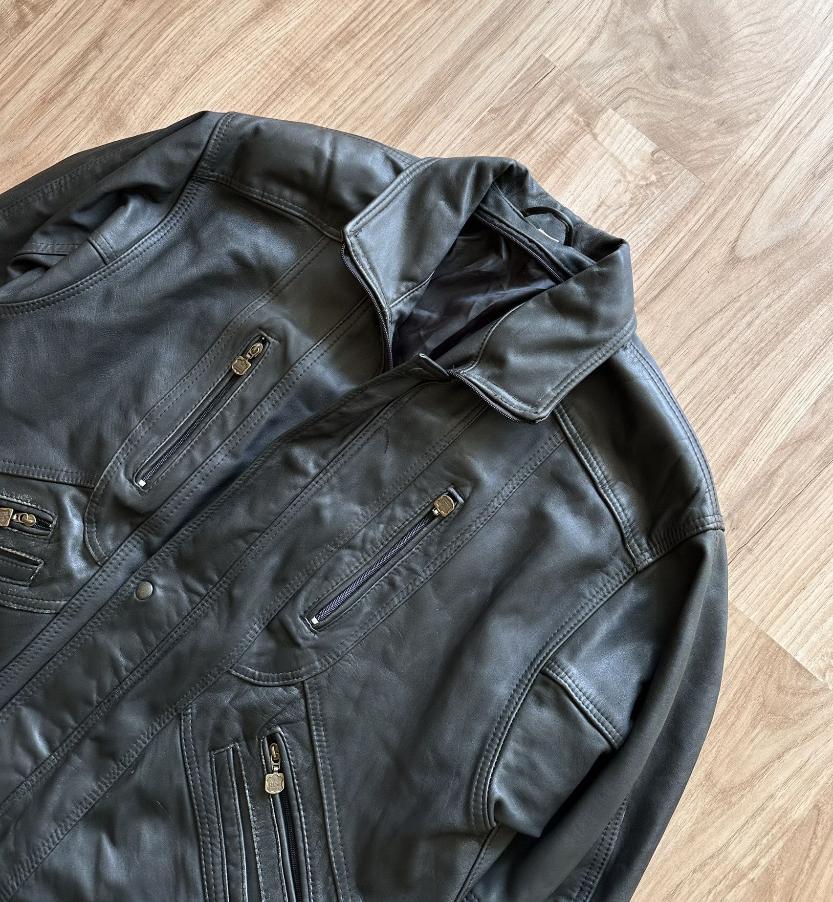 Vintage Vintage Avant Garde men biker boxy leather jacket Size US XL / EU 56 / 4 - 3 Thumbnail