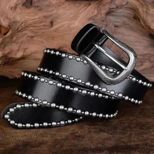 Other Luxury Design Rivet Leather Belt Size ONE SIZE - 4 Thumbnail