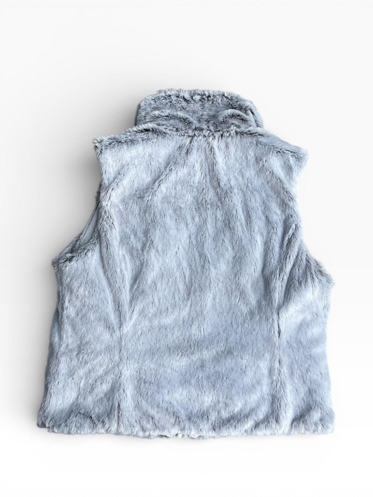 Vintage Silver Faux Fur Zip-Up Vest L Size L / US 10 / IT 46 - 2 Thumbnail