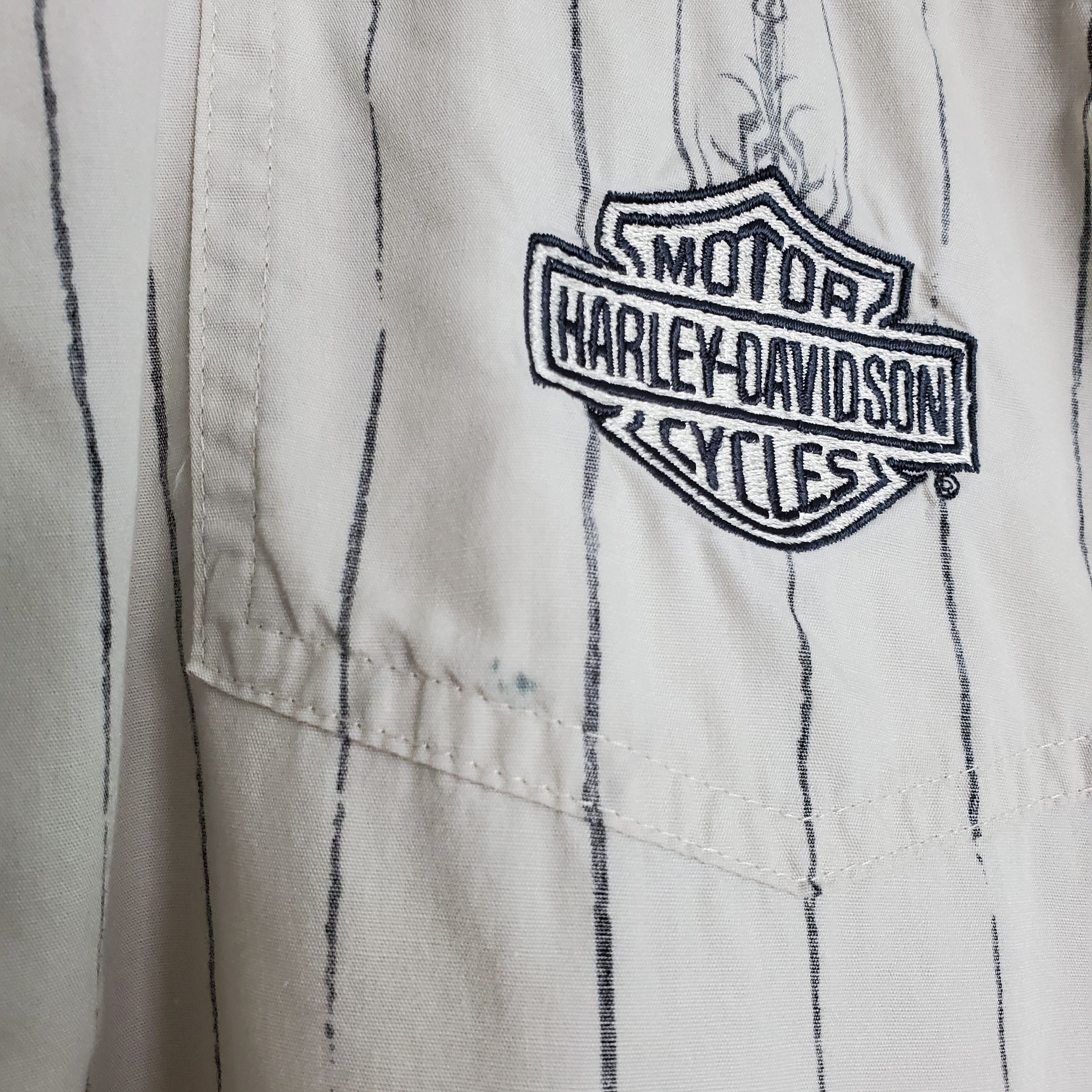 Harley Davidson Harley-Davidson Short Sleeve Button Down Striped Short SZ:L Size US L / EU 52-54 / 3 - 3 Thumbnail