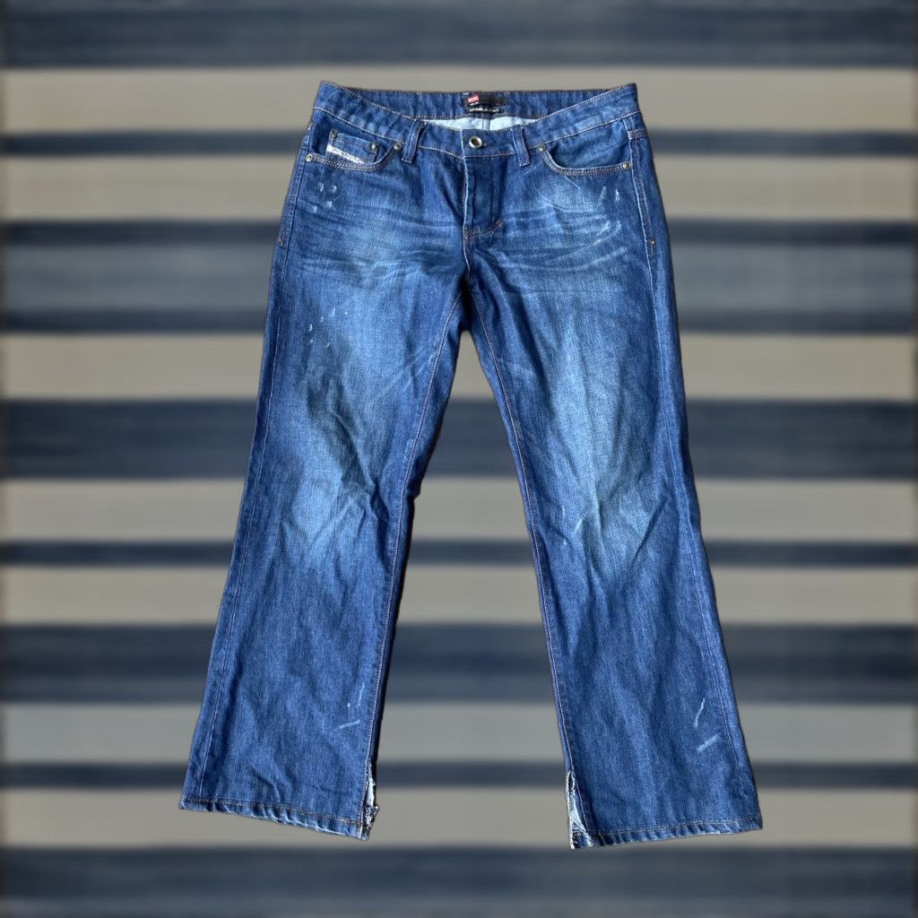 Diesel Diesel Jeans Bootcut Button-Fly Dark Wash Denim 36 Mens Blue Distressed Italy 5-Pocket Design Size US 36 / EU 52 - 1 Thumbnail