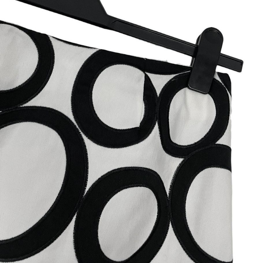Other Doncaster Black & White Geometric Circle Print A-Line Skirt Size 30" / US 8 / IT 44 - 6 Thumbnail