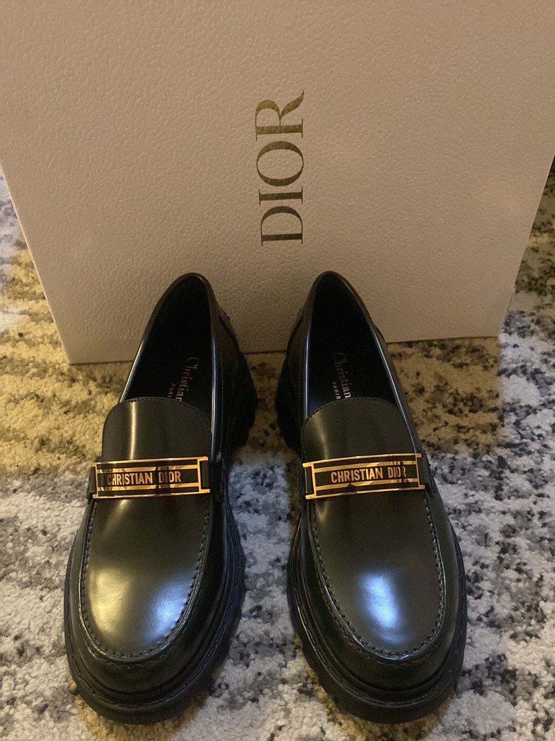 Christian Dior Code Calfskin Loafer CM Green size 38