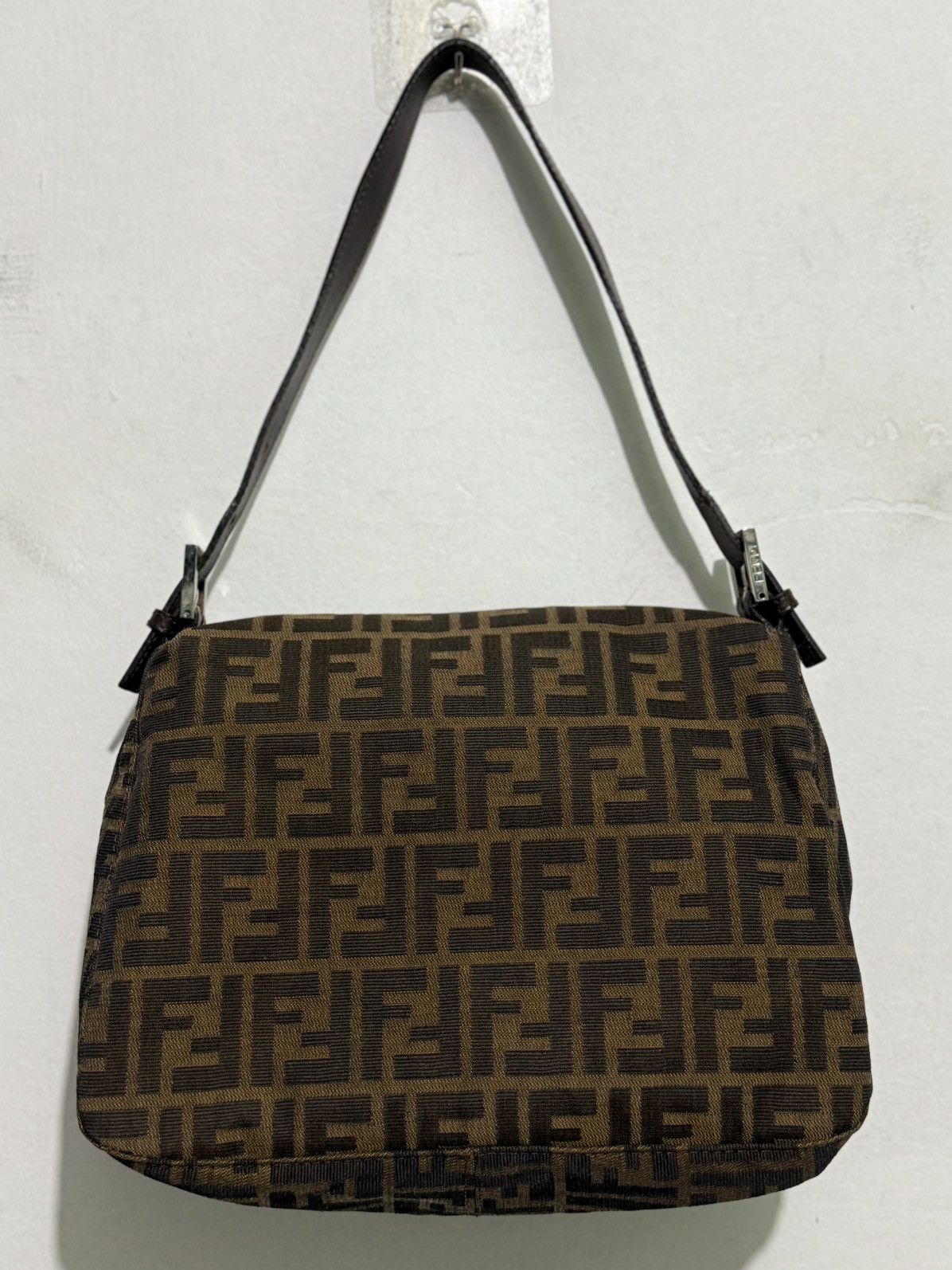 Fendi Fendi Mamma Baguette Bag Zucca Handbag Leather Canvas Brown Size ONE SIZE - 4 Thumbnail