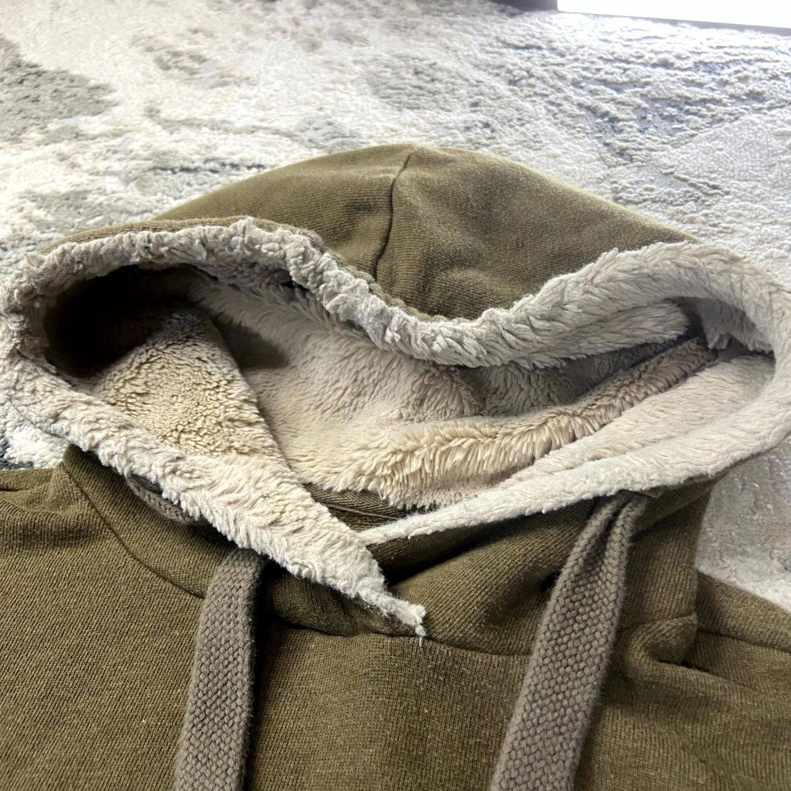 & Other Stories Aerie Hoodie Womens Medium Green Cotton Sherpa Lined Kangaro Size M / US 6-8 / IT 42-44 - 2 Thumbnail