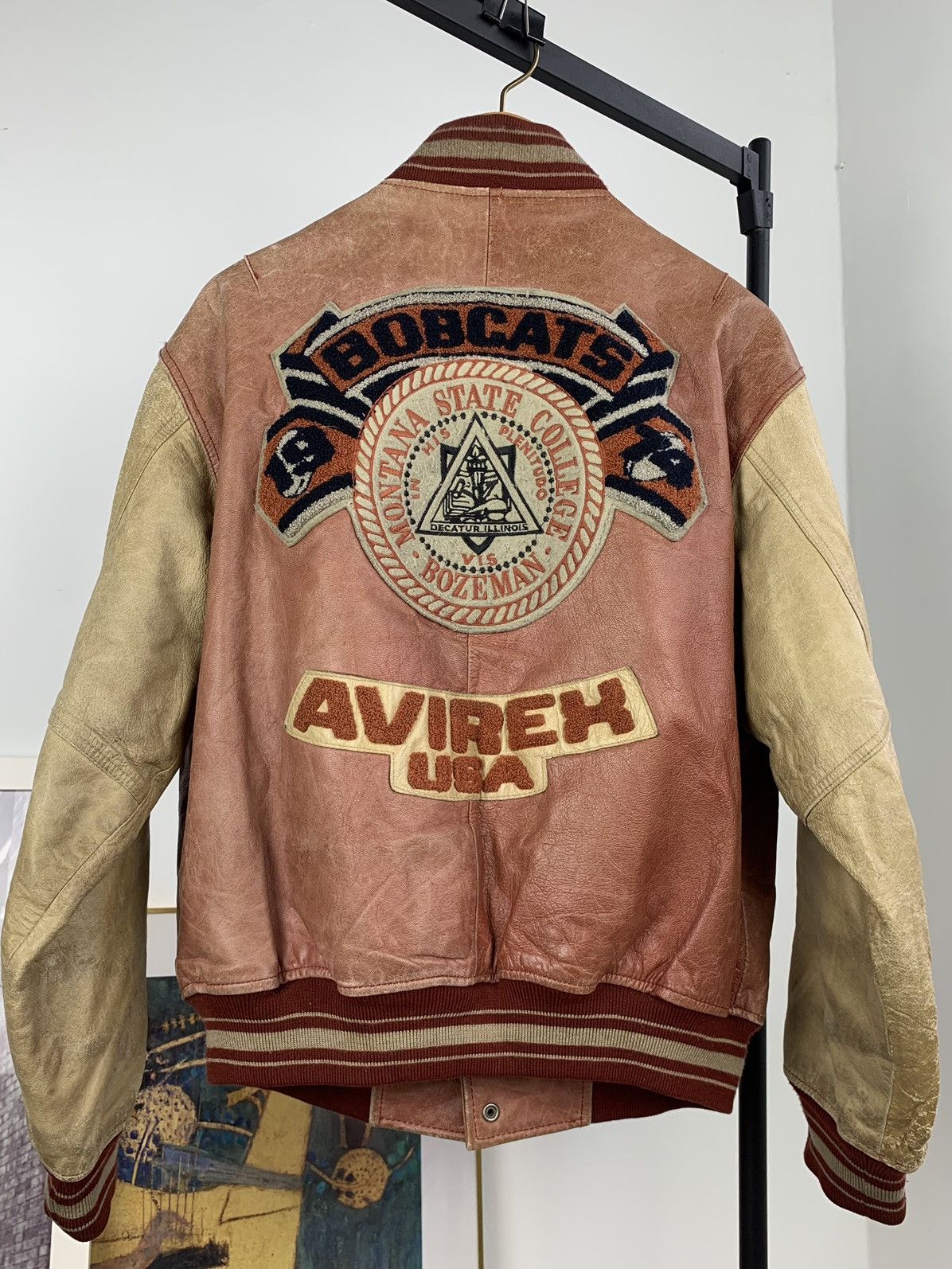 Avirex Avirex Bobcat Bozeman Patina Varsity Leather Jacket Size US M / EU 48-50 / 2 - 1 Thumbnail